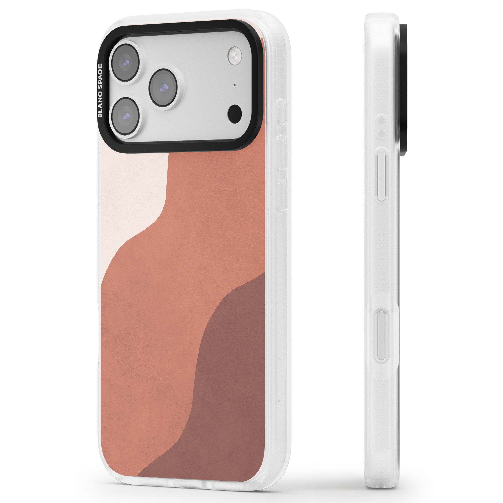 Lush Abstract Watercolour Design #3 iPhone 17 Pro Max Impact Air Clear Phone Case Side Profile