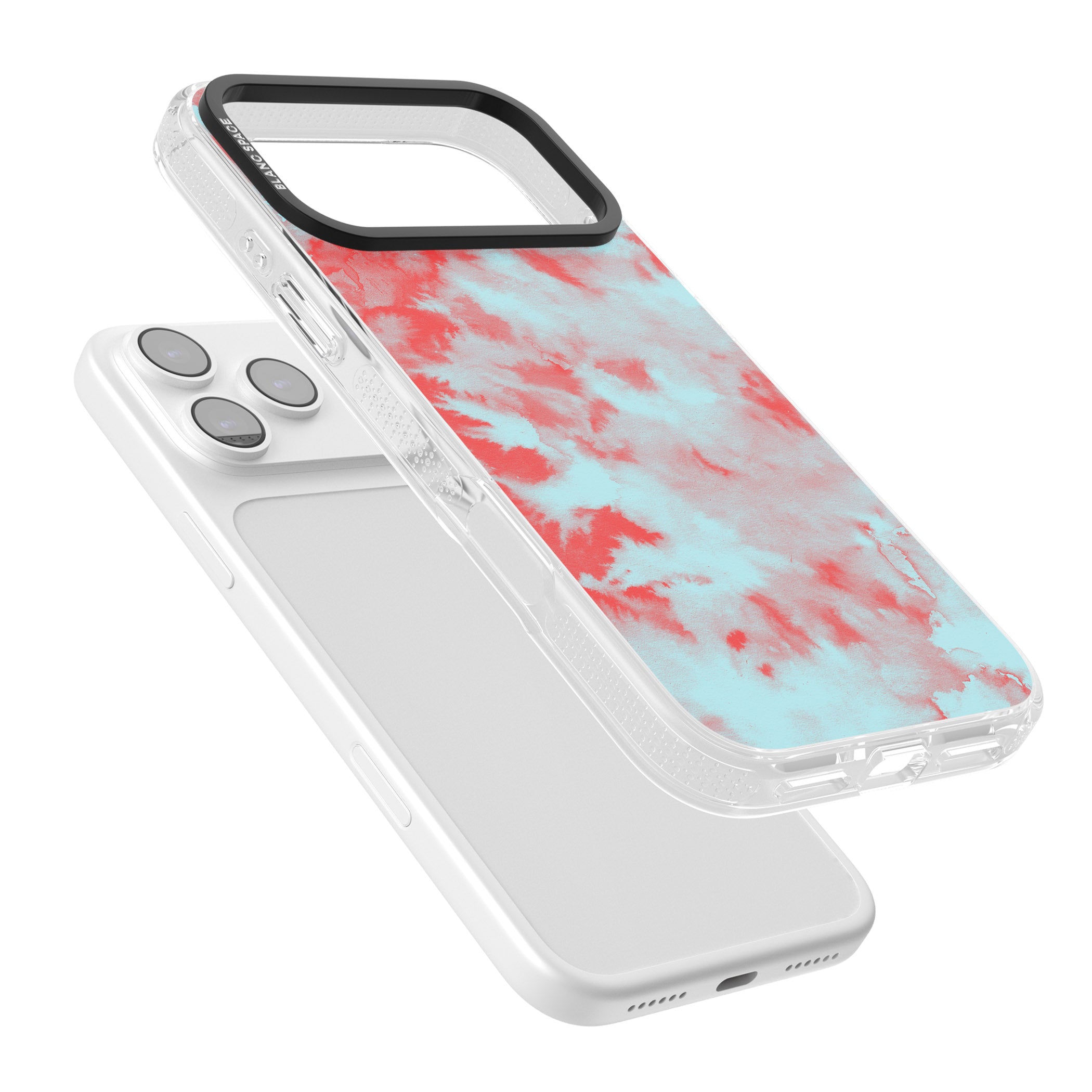 Red & Blue Acid Cloud iPhone 17 Pro Max Impact Air Clear Phone Case Colours