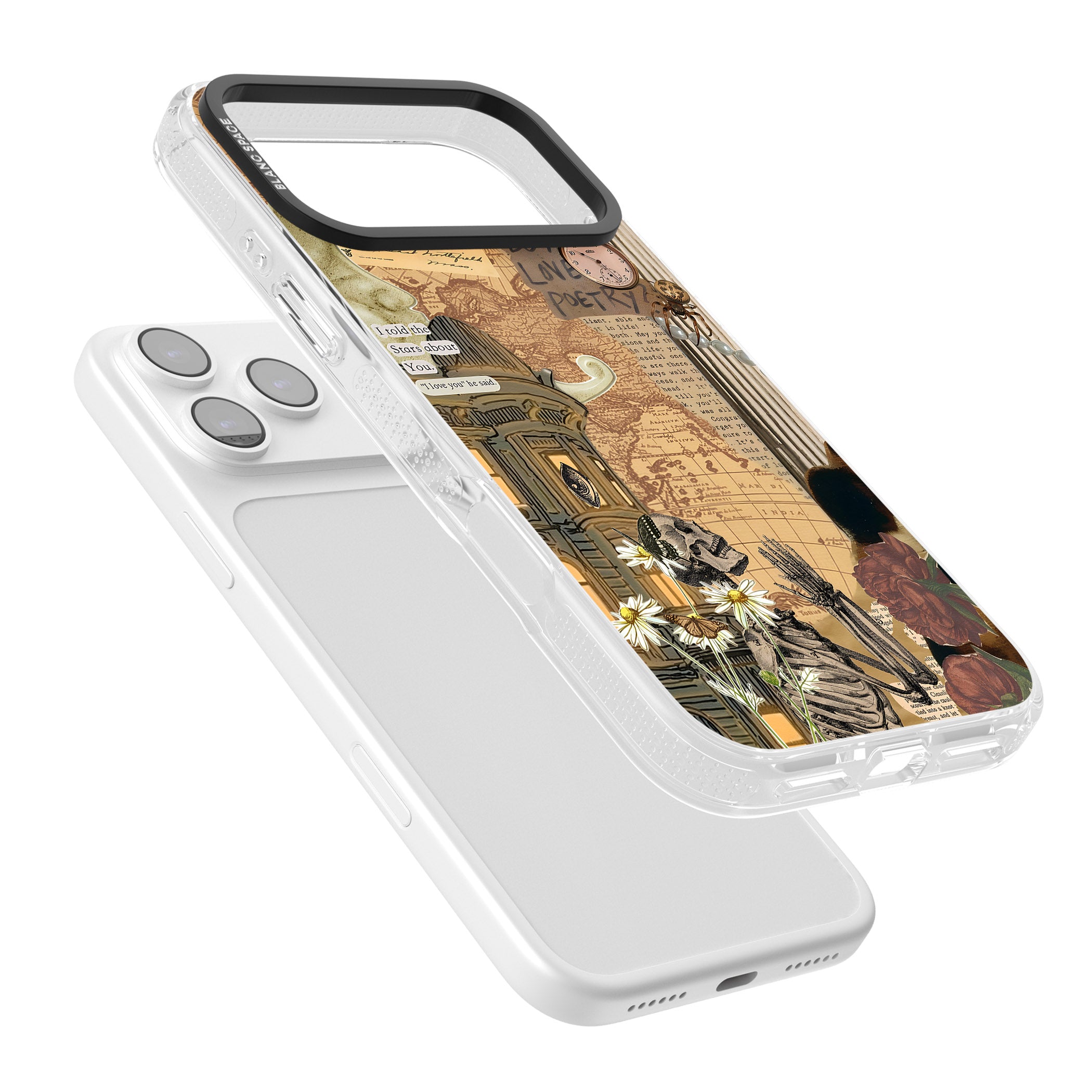 Skeleton Poetry iPhone 17 Pro Max Impact Air Clear Phone Case Colours
