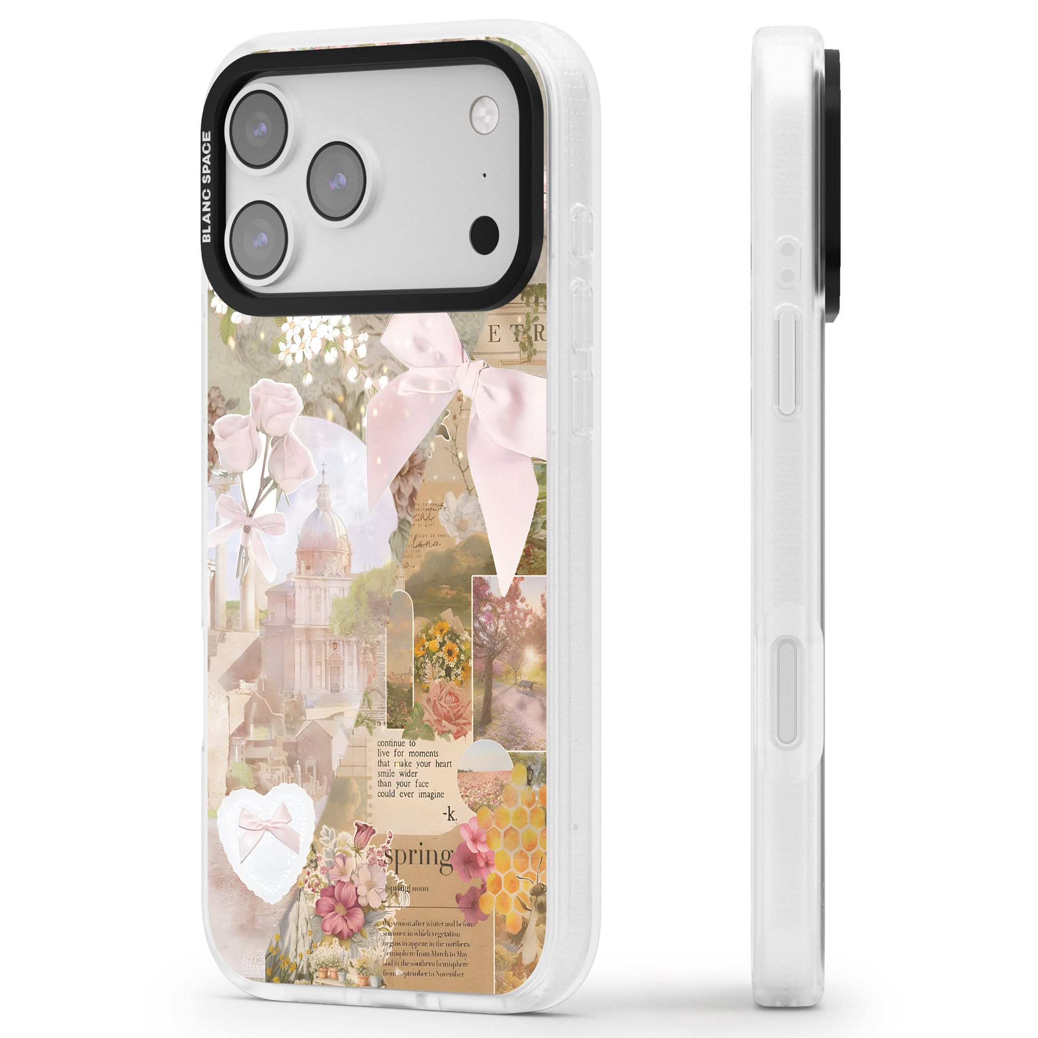 Coquette Collage iPhone 17 Pro Max Impact Air Clear Phone Case Side Profile