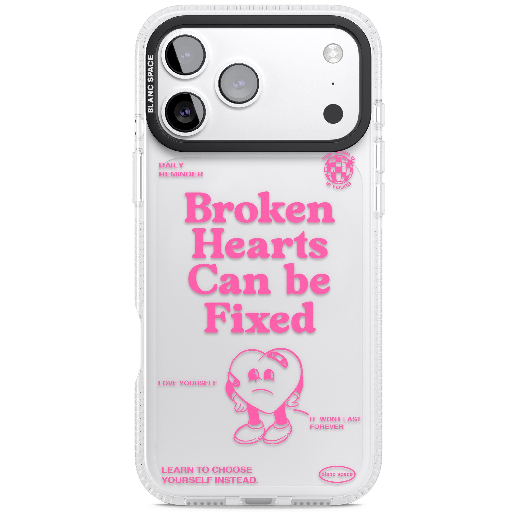 Broken Hearts Can Be Fixed iPhone 17 Pro Max Impact Air Clear Phone Case