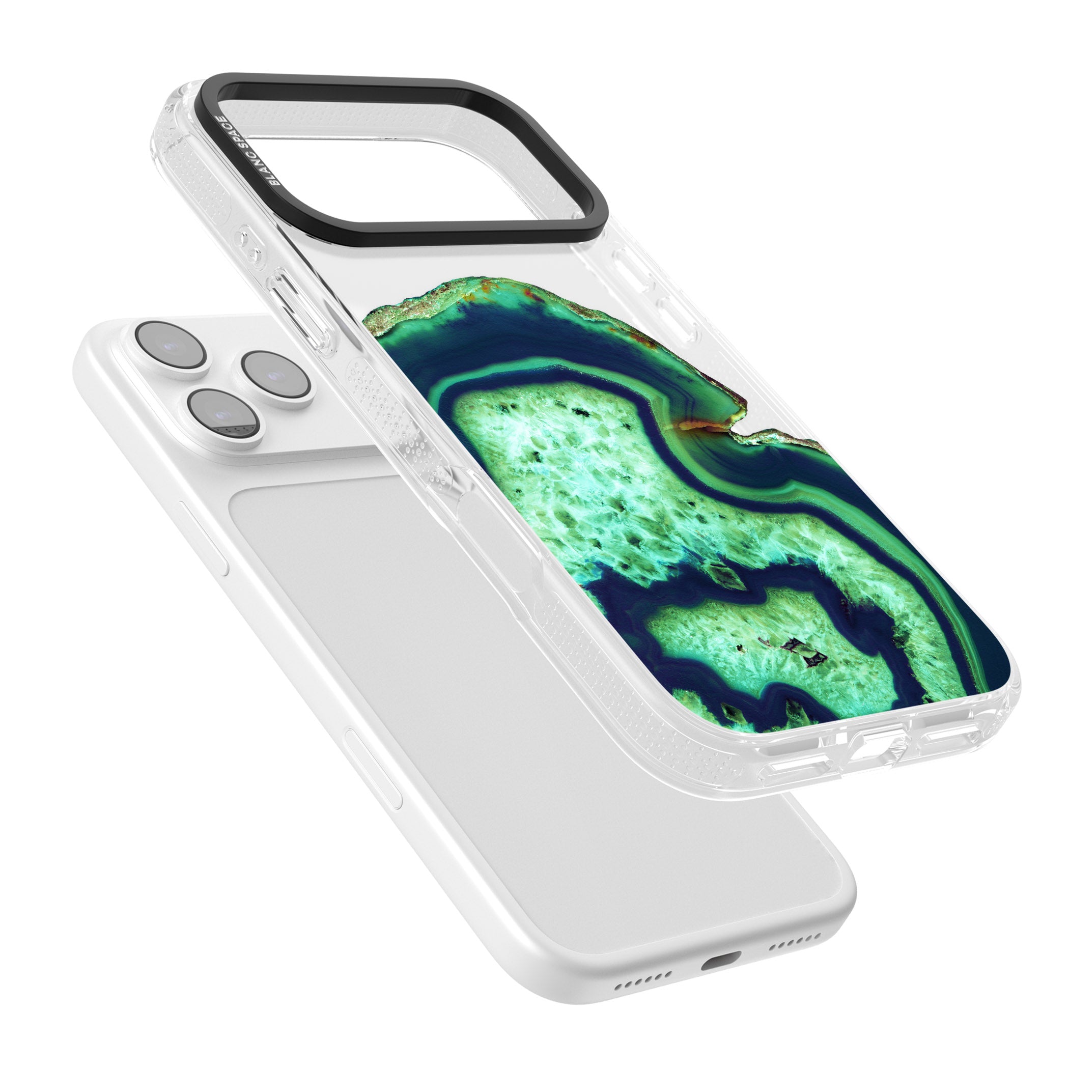 Emerald Agate Slice iPhone 17 Pro Max Impact Air Clear Phone Case Colours