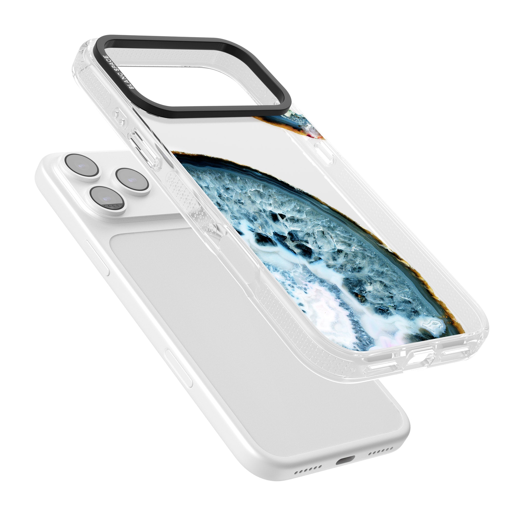 Blue Agate Slice iPhone 17 Pro Max Impact Air Clear Phone Case Colours