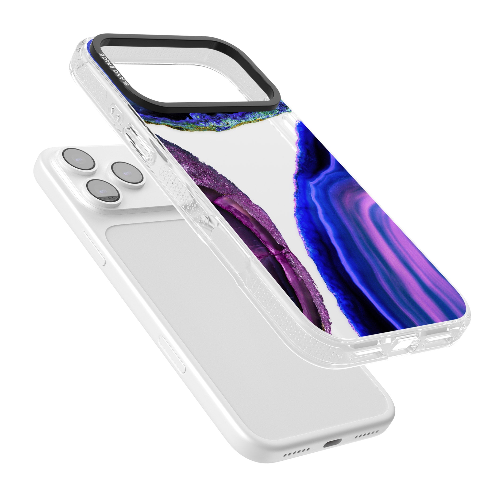 Violet Agate Slice iPhone 17 Pro Max Impact Air Clear Phone Case Colours