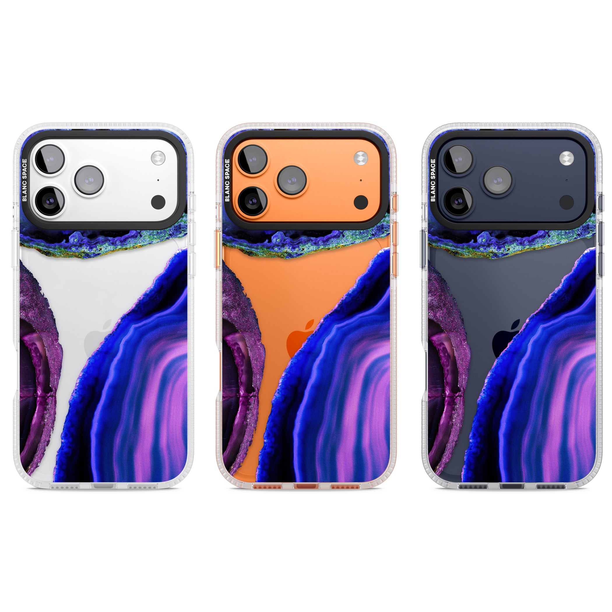 Violet Agate Slice iPhone 17 Pro Impact Air Clear Phone Case APT Impact Protection