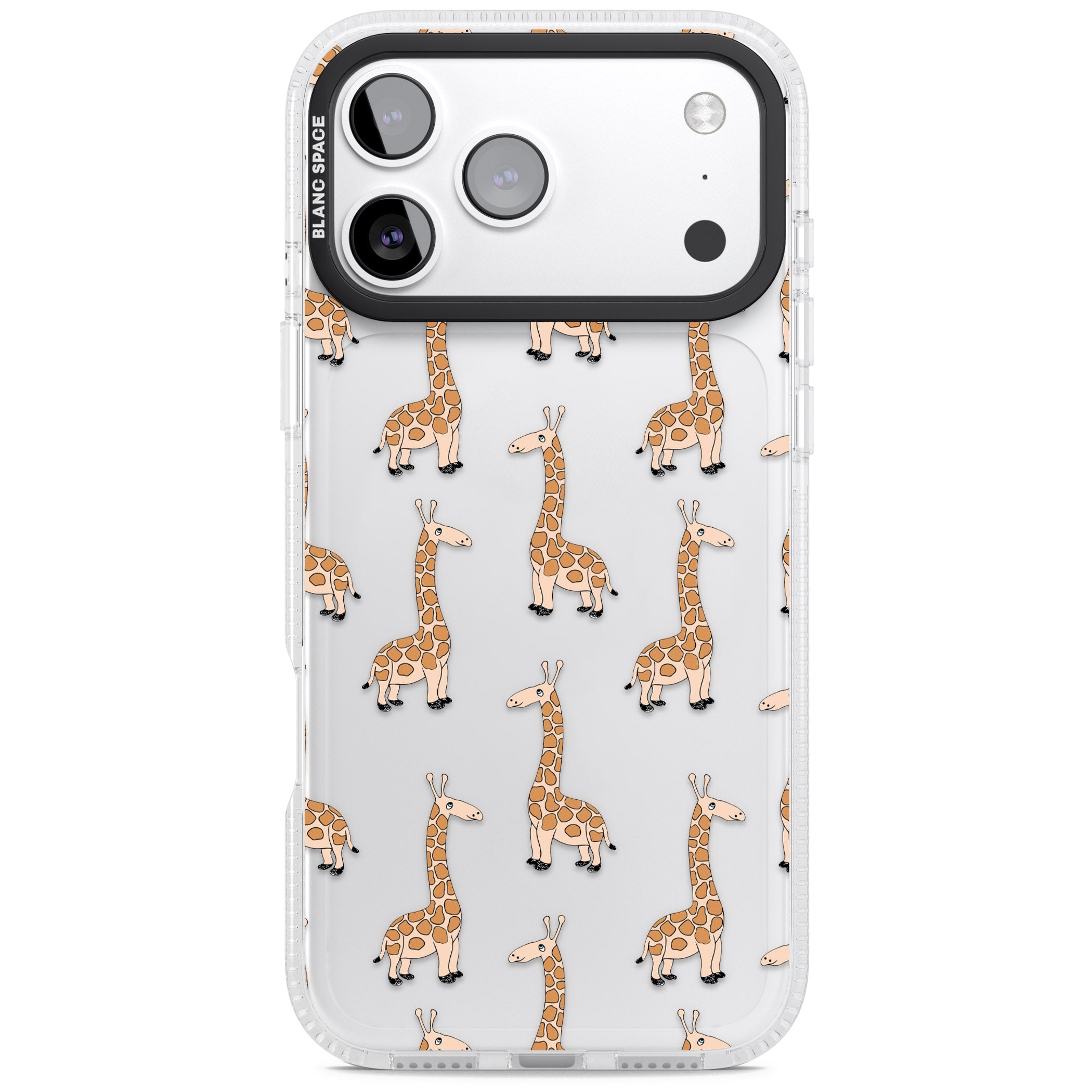 Cute Giraffe Pattern Clear iPhone 17 Pro Max Impact Air Clear Phone Case