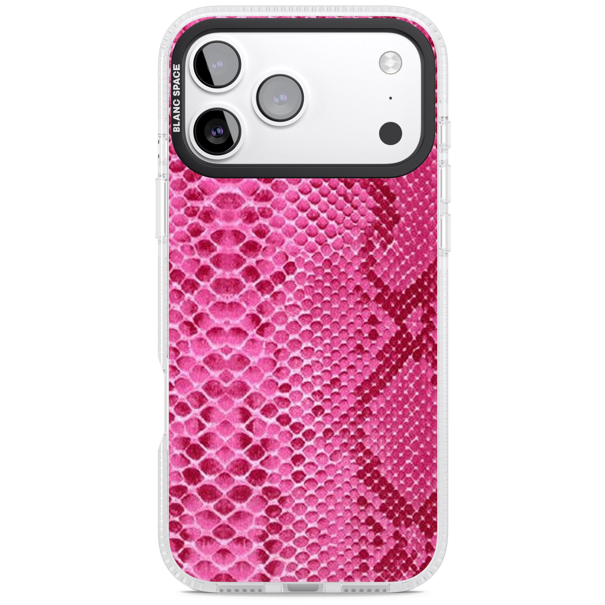 Pink Snakeskin iPhone 17 Pro Max Impact Air Clear Phone Case