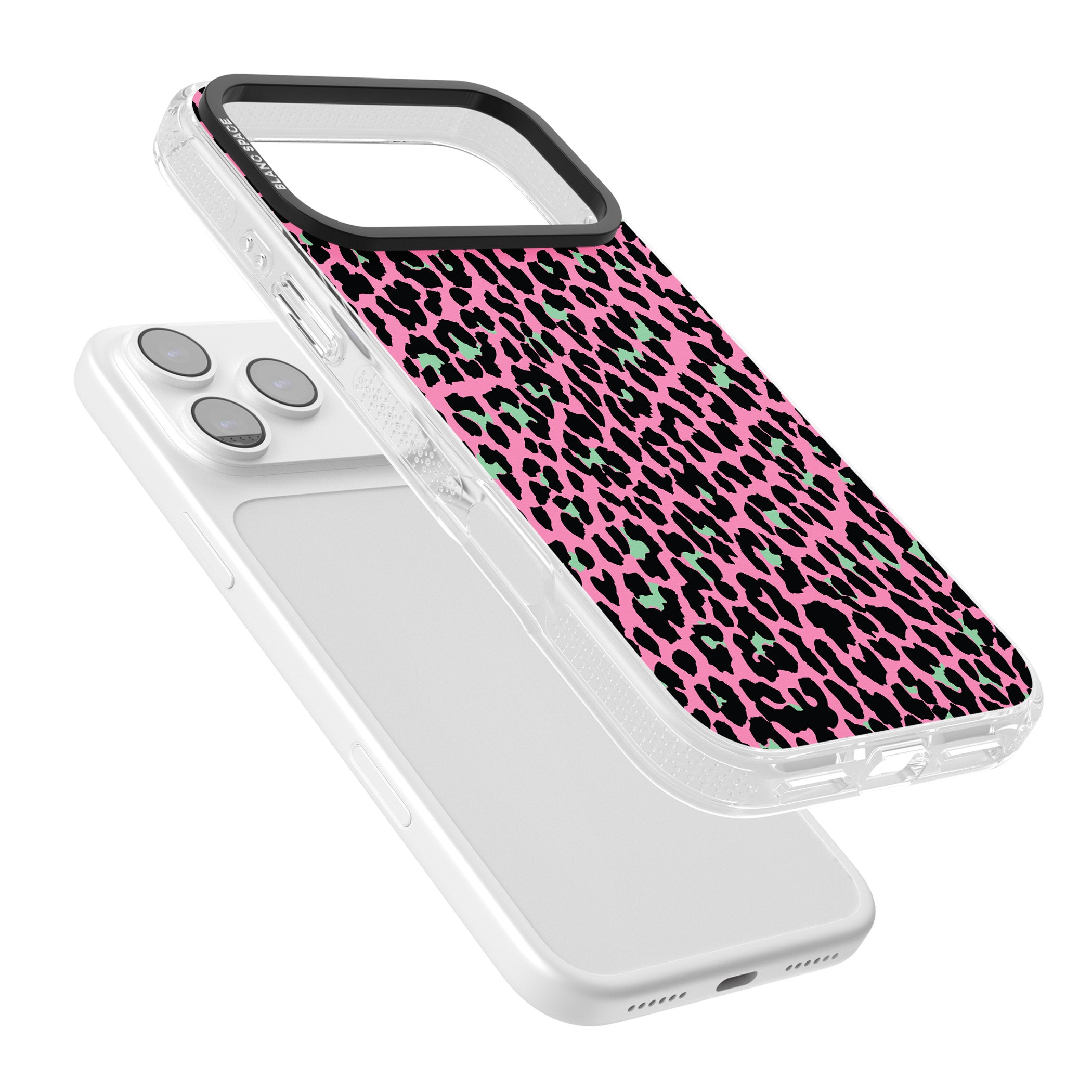 Pink & Green Leopard iPhone 17 Pro Max Impact Air Clear Phone Case Colours