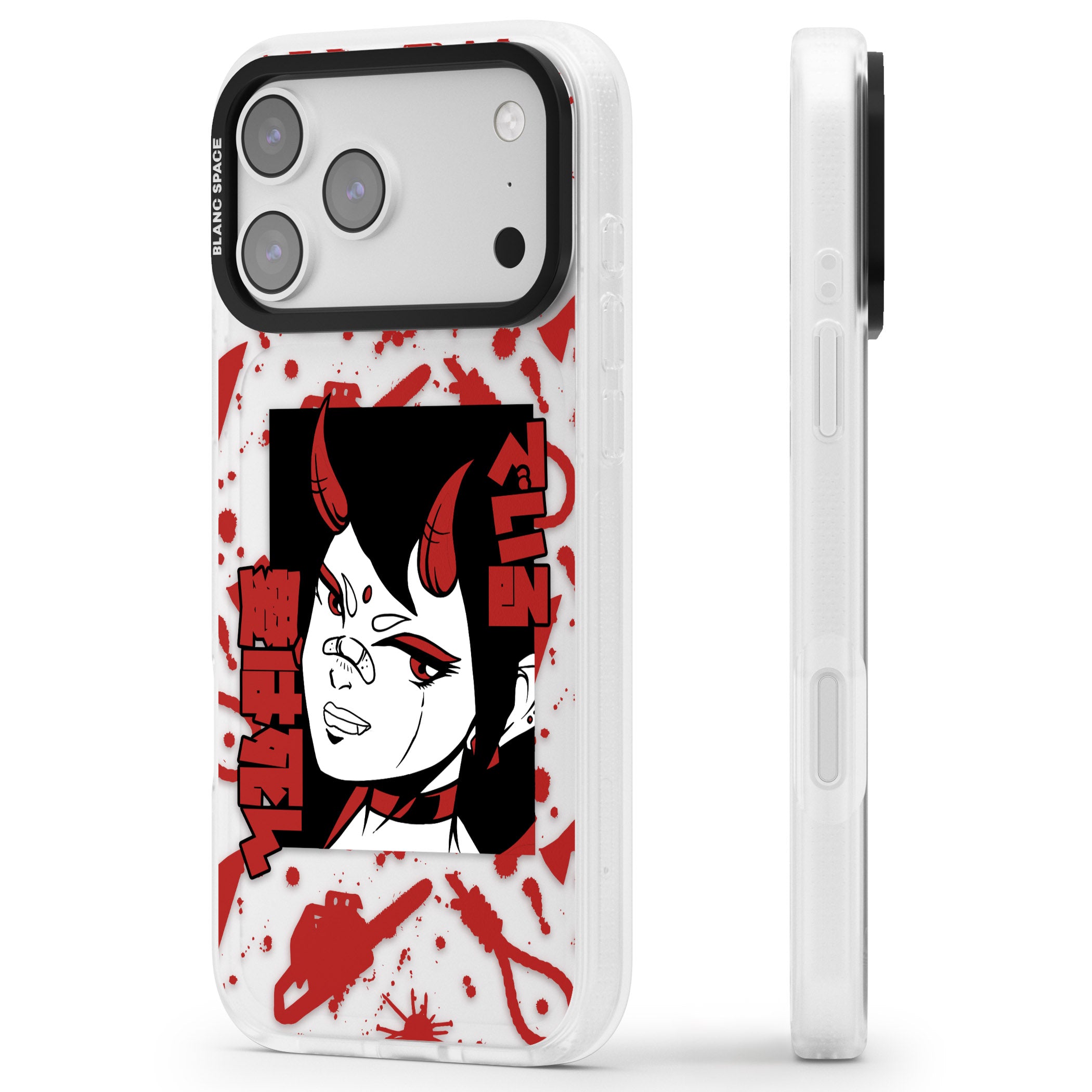 She'S A Devil iPhone 17 Pro Max Impact Air Clear Phone Case Side Profile