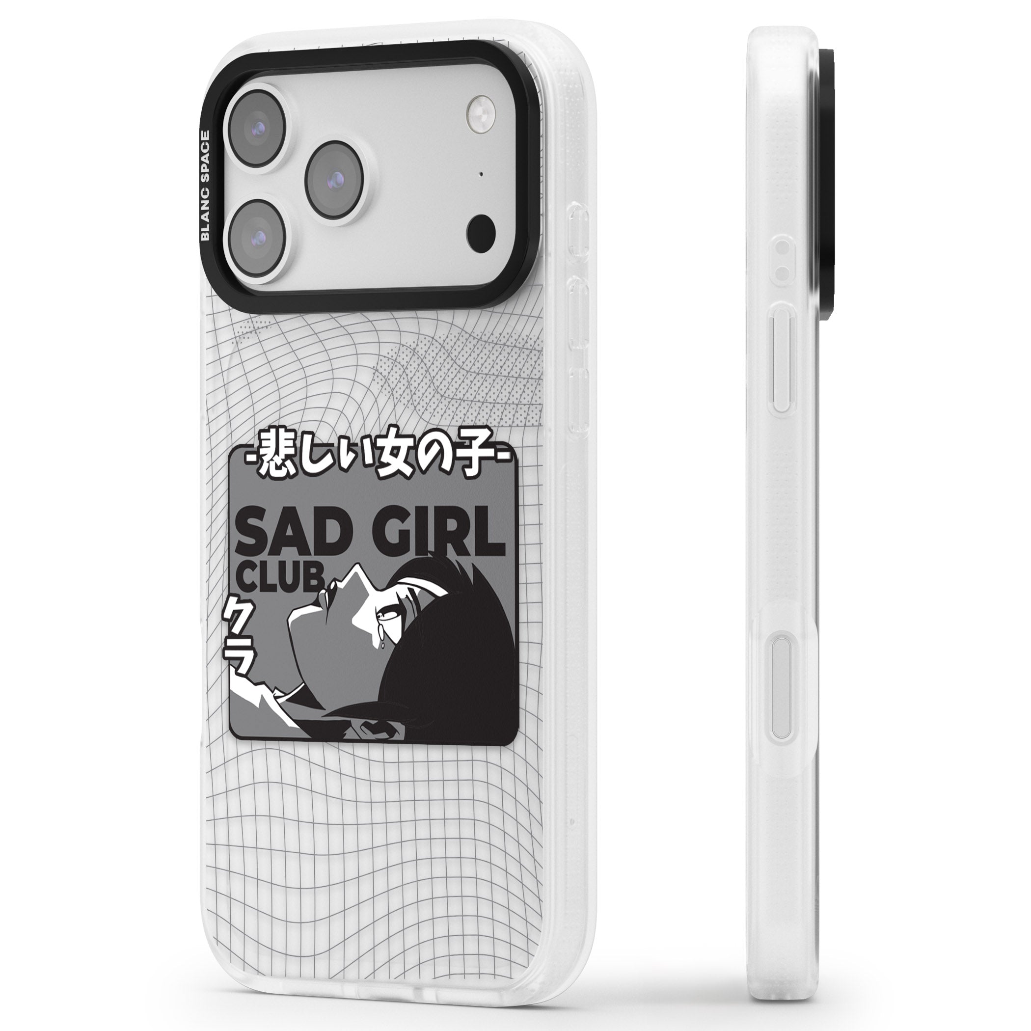 Sad Girl Club iPhone 17 Pro Max Impact Air Clear Phone Case Side Profile