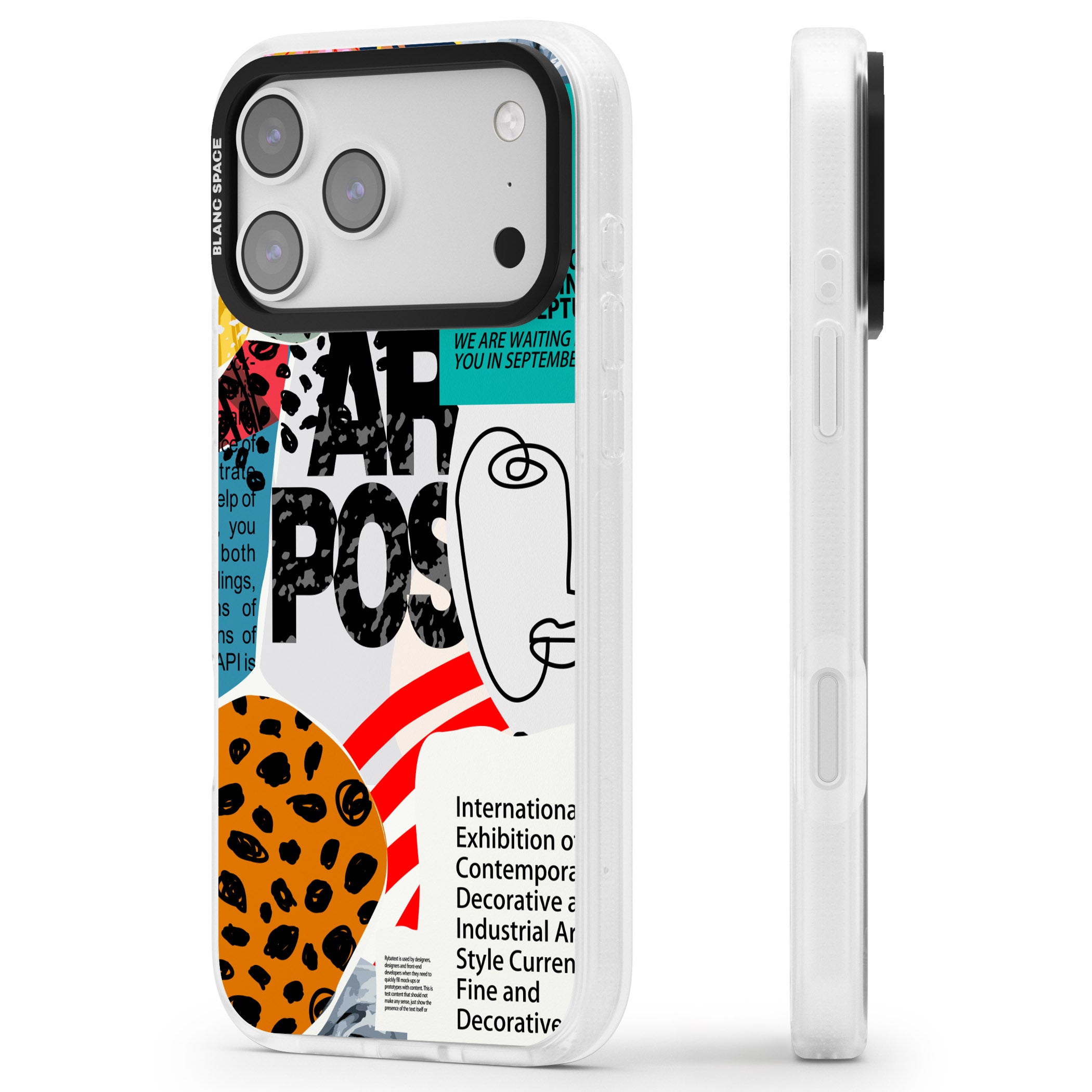 Abstract Art Poster iPhone 17 Pro Max Impact Air Clear Phone Case Side Profile