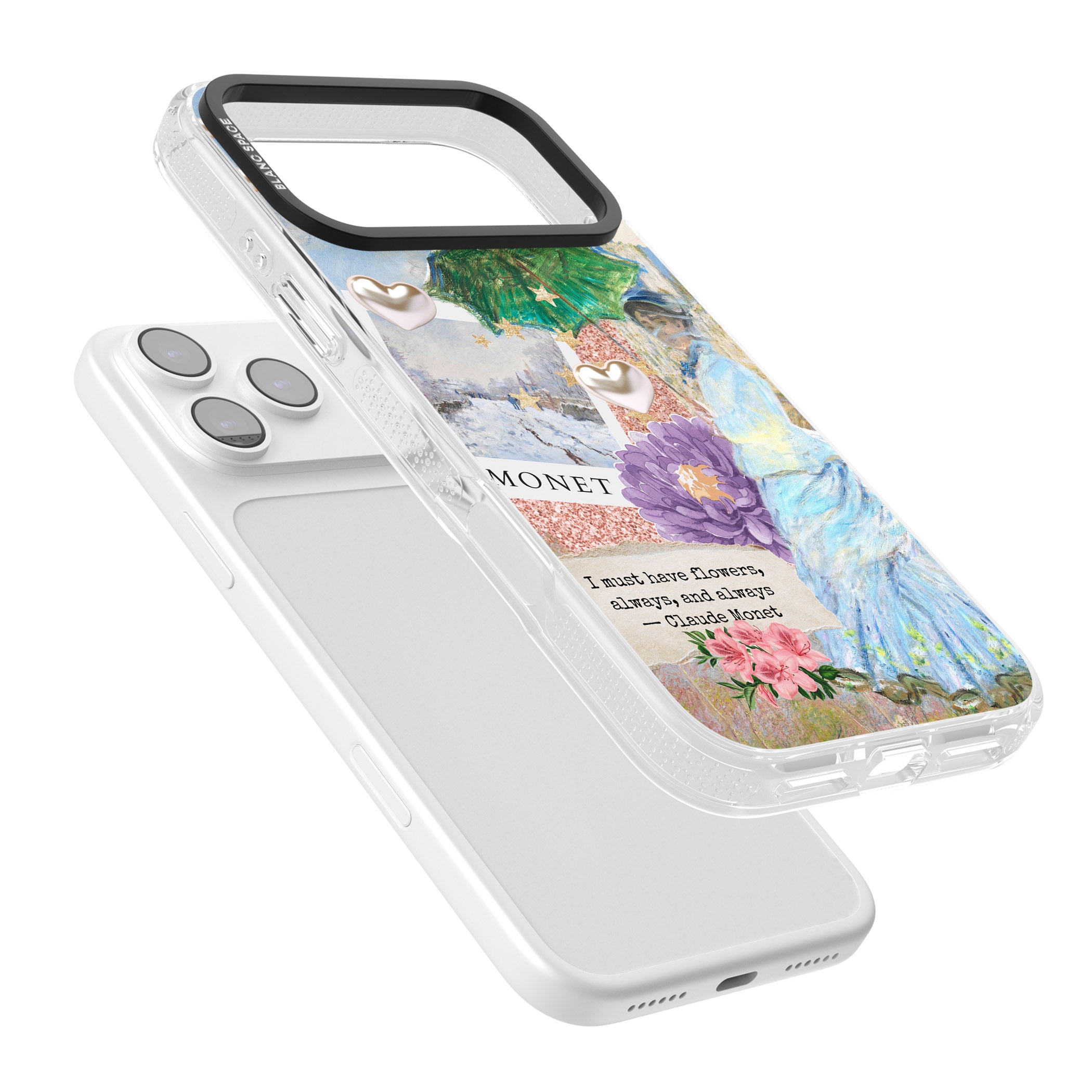 Monet 'Must Have Flowers' Collage iPhone 17 Pro Max Impact Air Clear Phone Case Colours