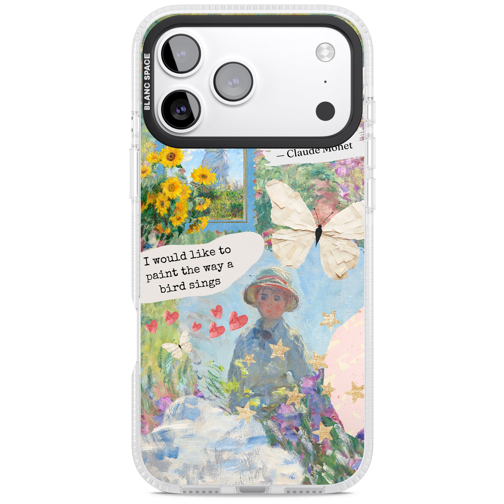 Monet 'Way A Bird Sings' Collage iPhone 17 Pro Max Impact Air Clear Phone Case