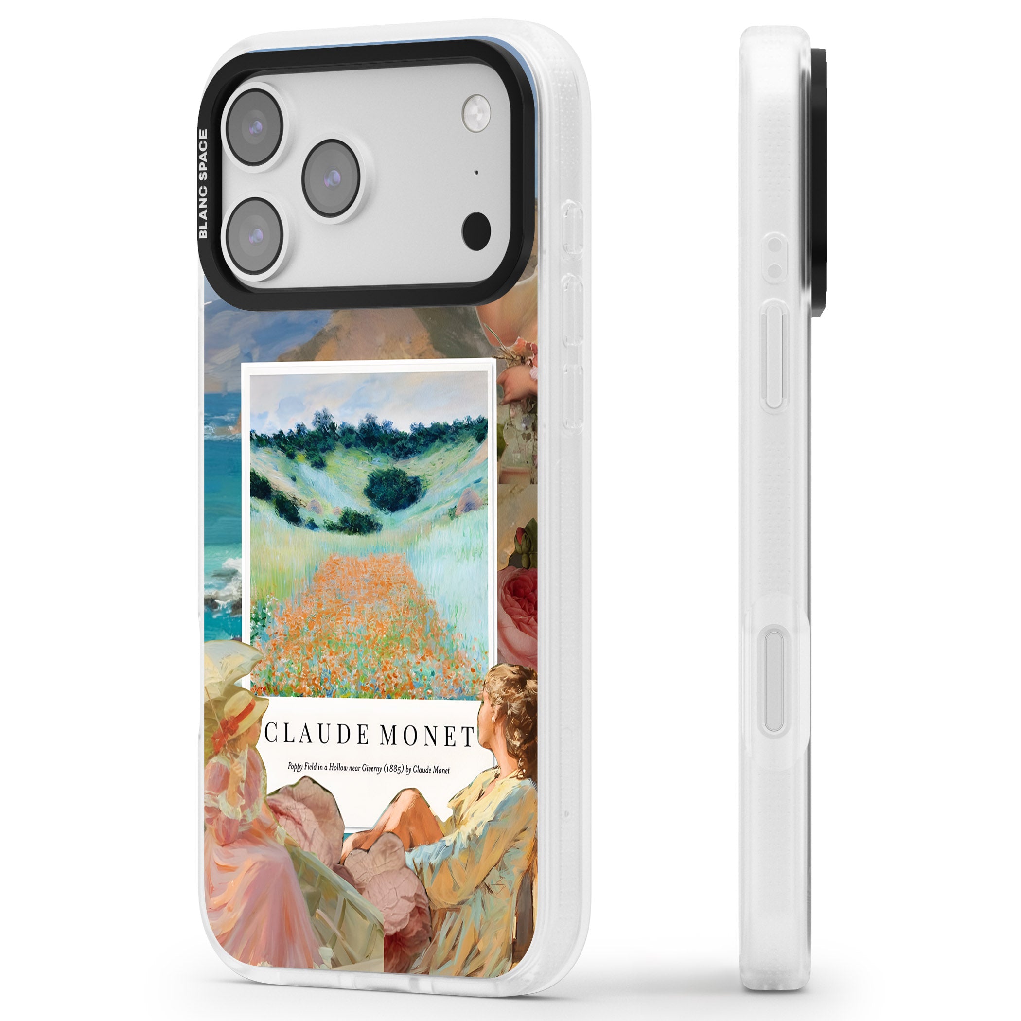 Monet Poppy Field iPhone 17 Pro Max Impact Air Clear Phone Case Side Profile