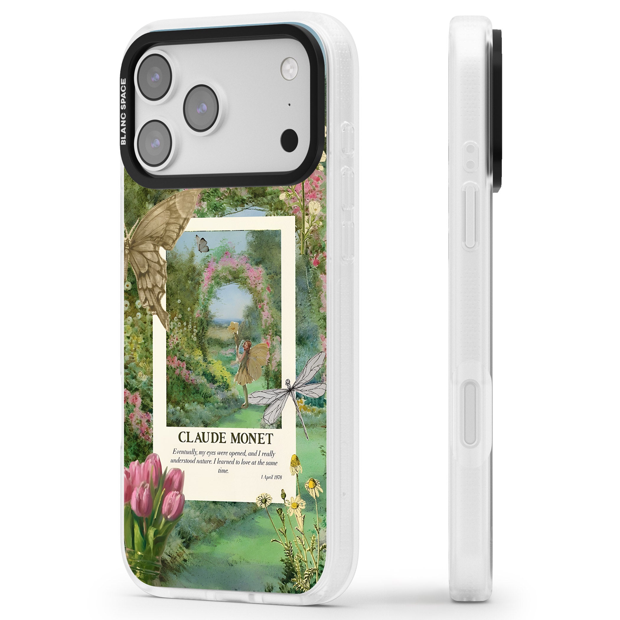Monet Fairy Garden iPhone 17 Pro Max Impact Air Clear Phone Case Side Profile