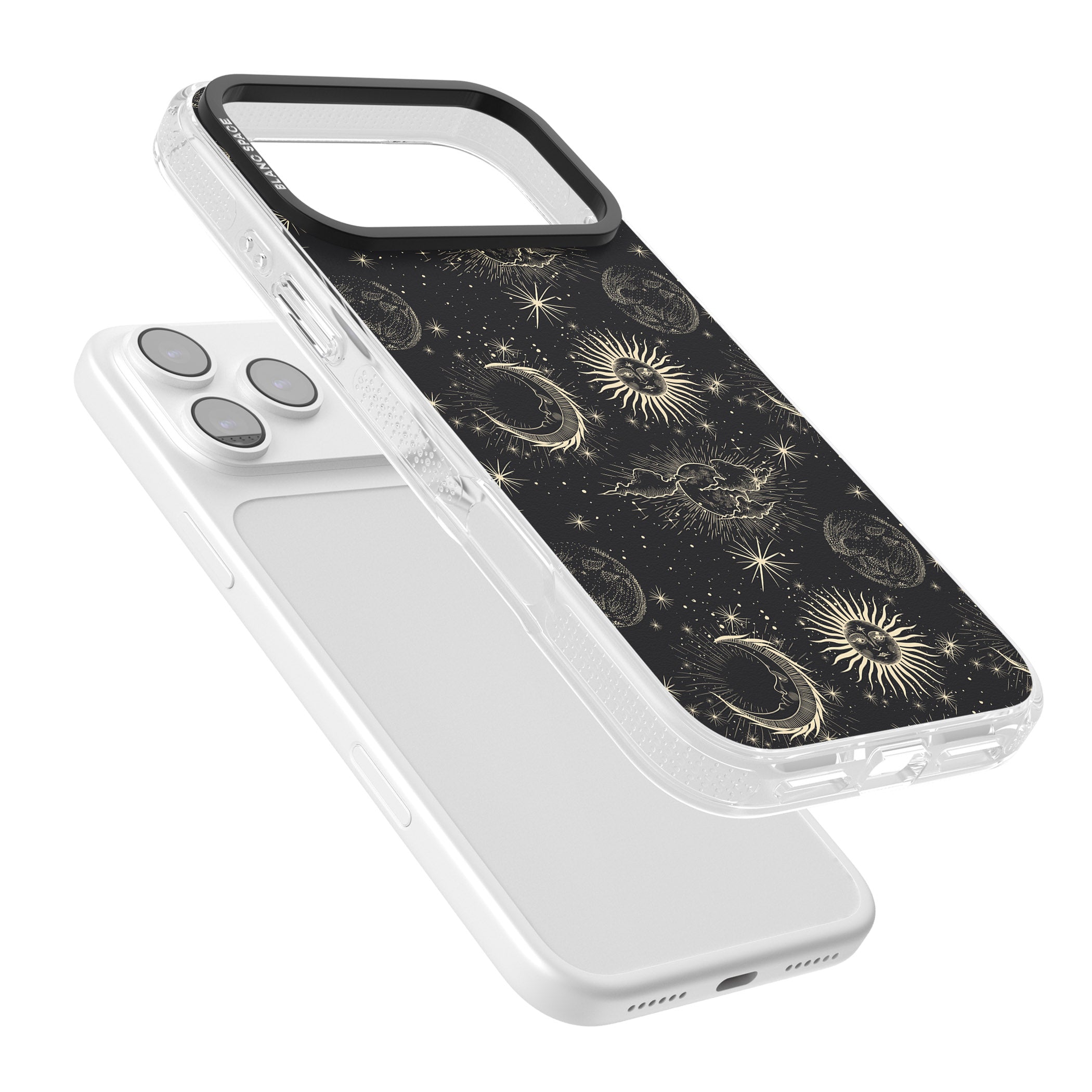 Suns & Moons Celestial Night iPhone 17 Pro Max Impact Air Clear Phone Case Colours