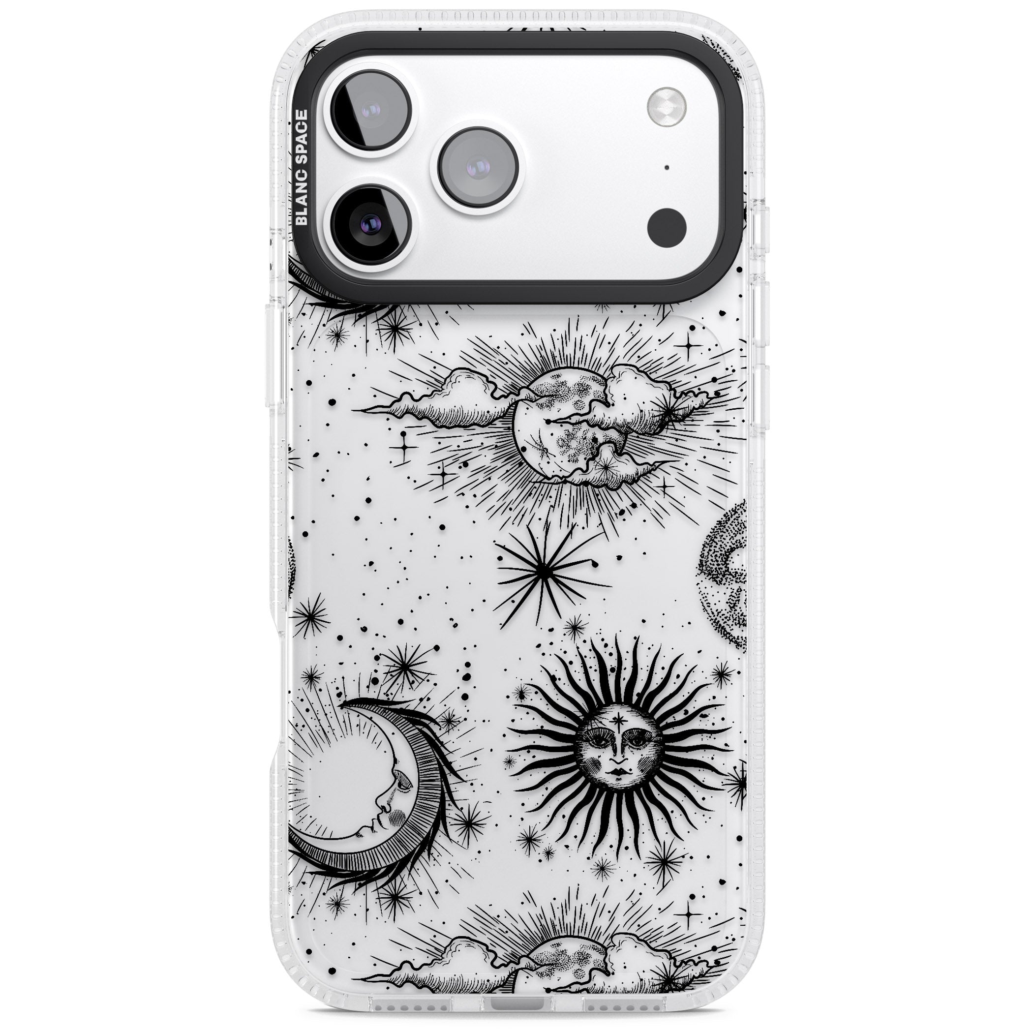 Suns, Moons & Clouds iPhone 17 Pro Max Impact Air Clear Phone Case