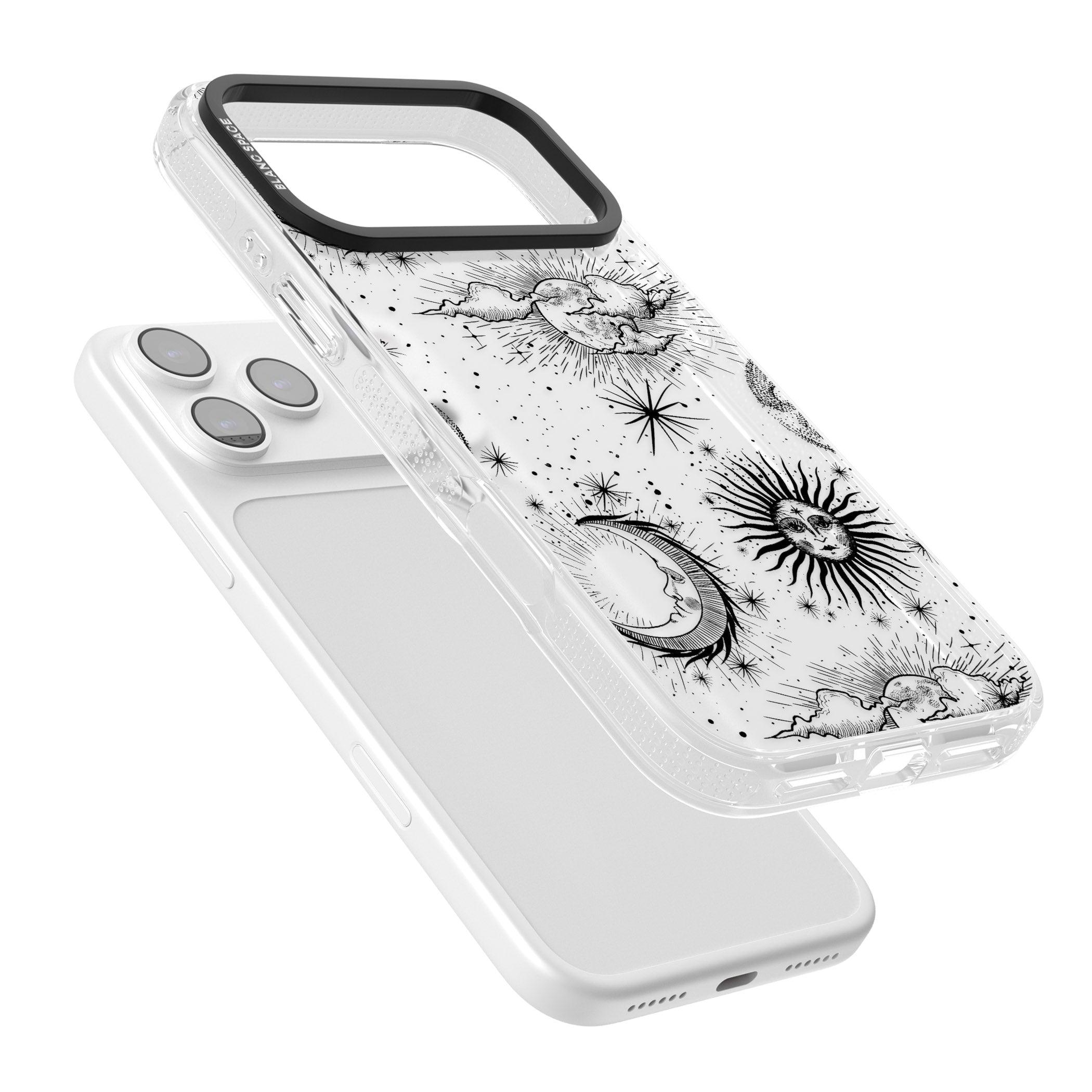 Suns, Moons & Clouds iPhone 17 Pro Max Impact Air Clear Phone Case Colours