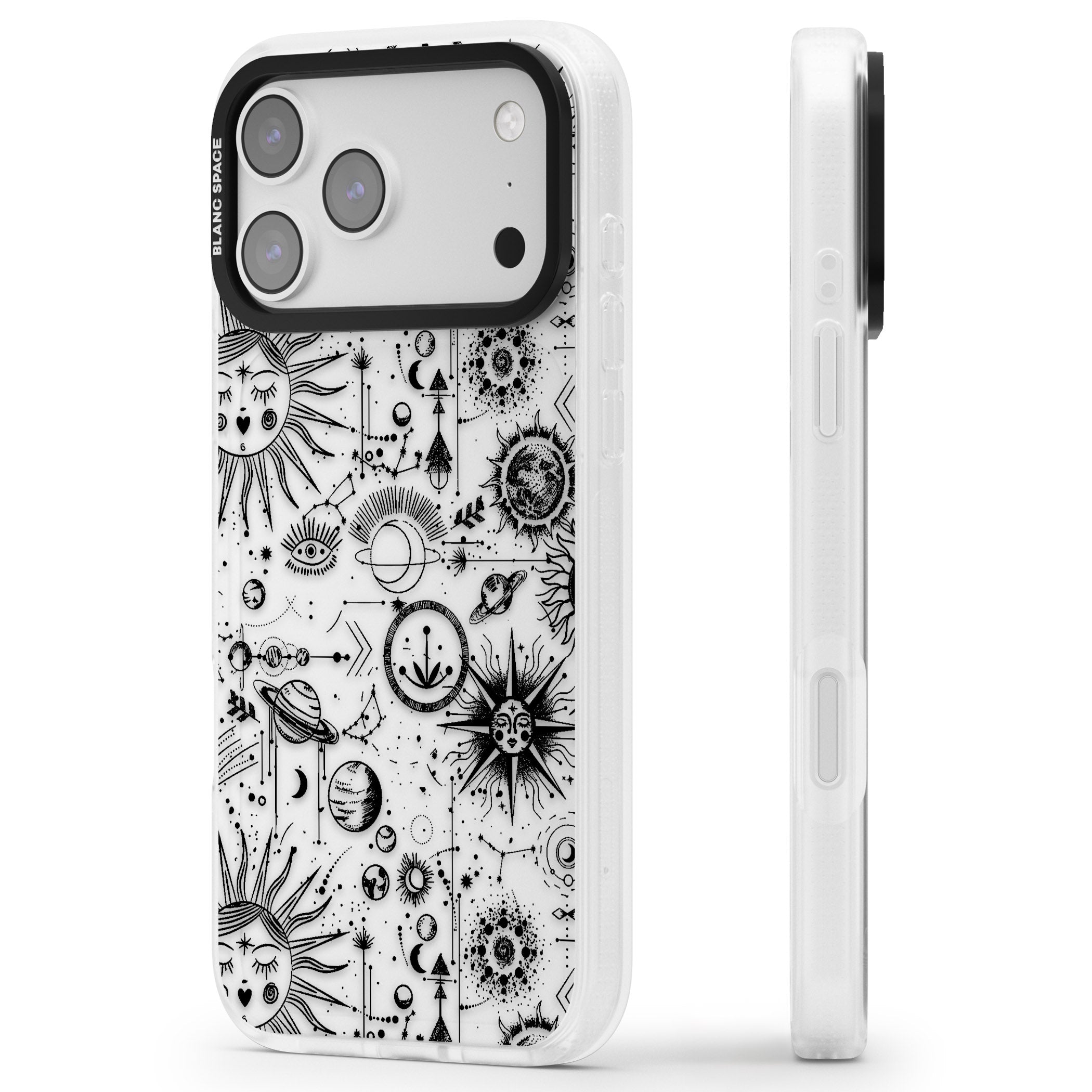Cosmic Zodiac iPhone 17 Pro Max Impact Air Clear Phone Case Side Profile