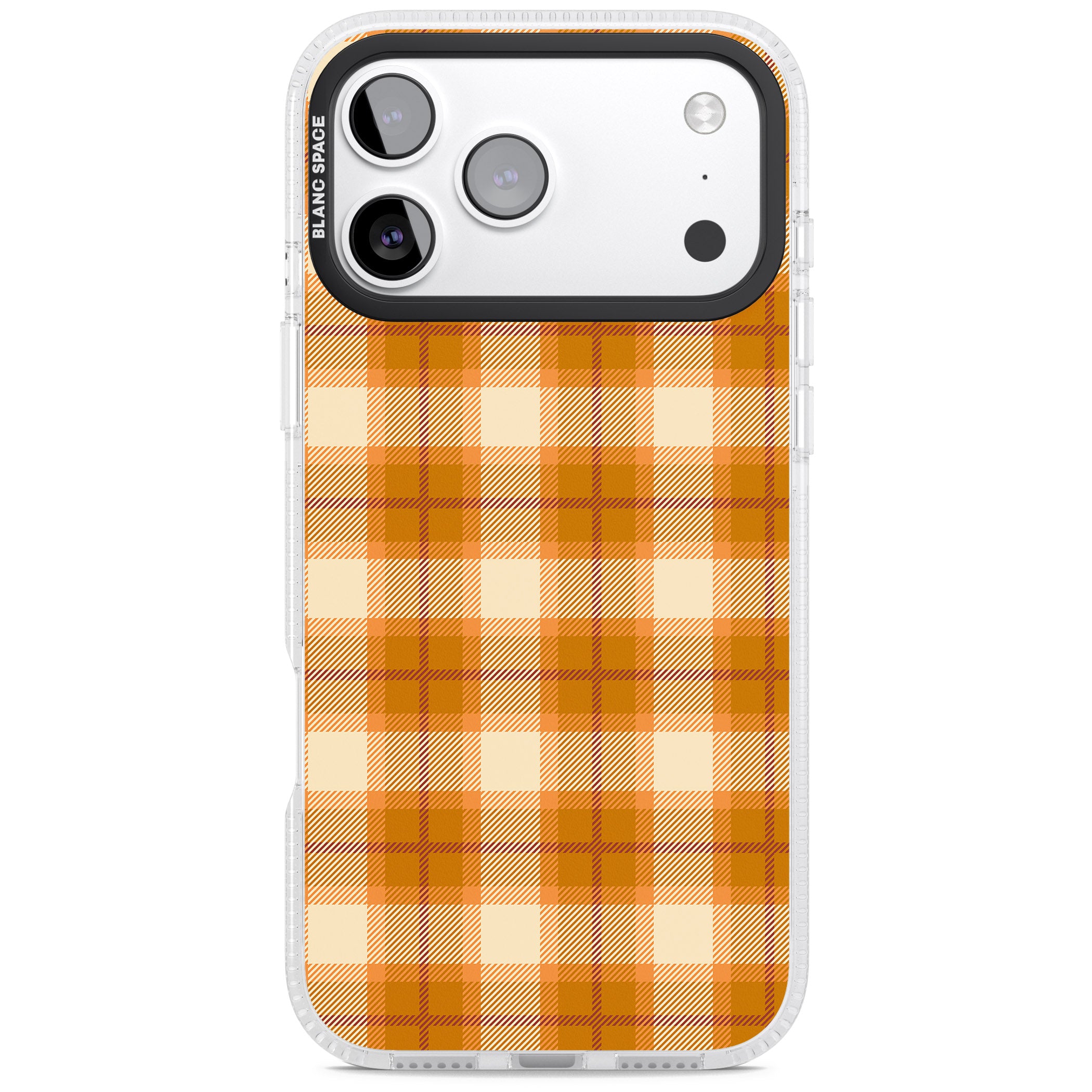 Pumpkin Plaid iPhone 17 Pro Max Impact Air Clear Phone Case