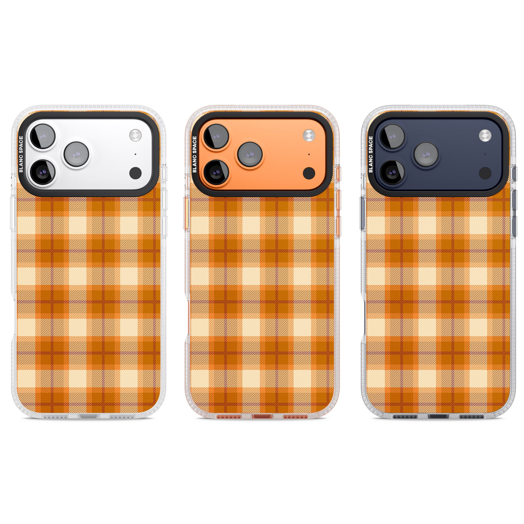 Pumpkin Plaid iPhone 17 Pro Impact Air Clear Phone Case APT Impact Protection