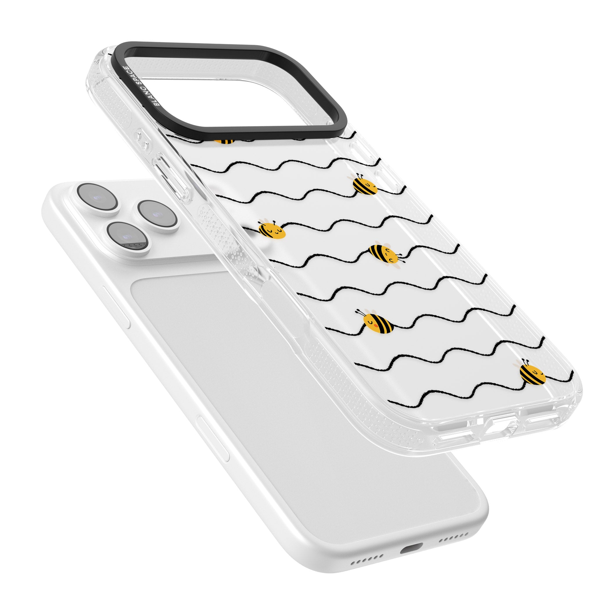 Bee Wave Pattern iPhone 17 Pro Max Impact Air Clear Phone Case Colours