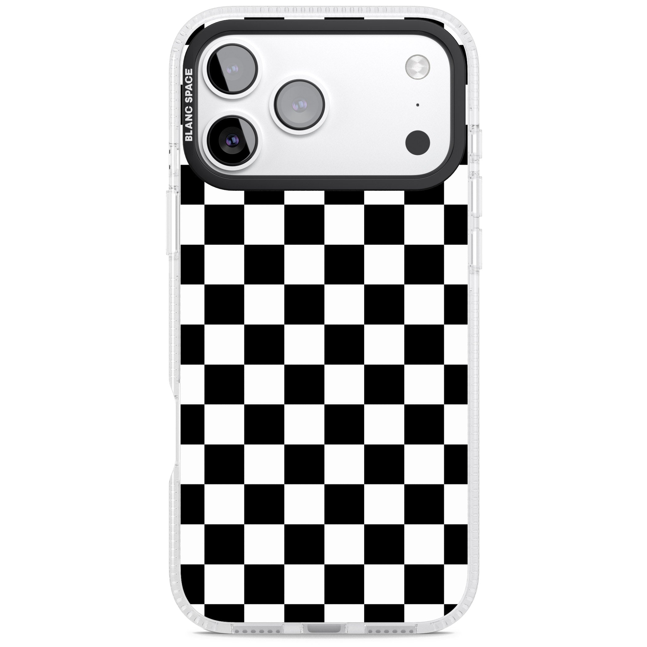 Black Checkered iPhone 17 Pro Max Impact Air Clear Phone Case