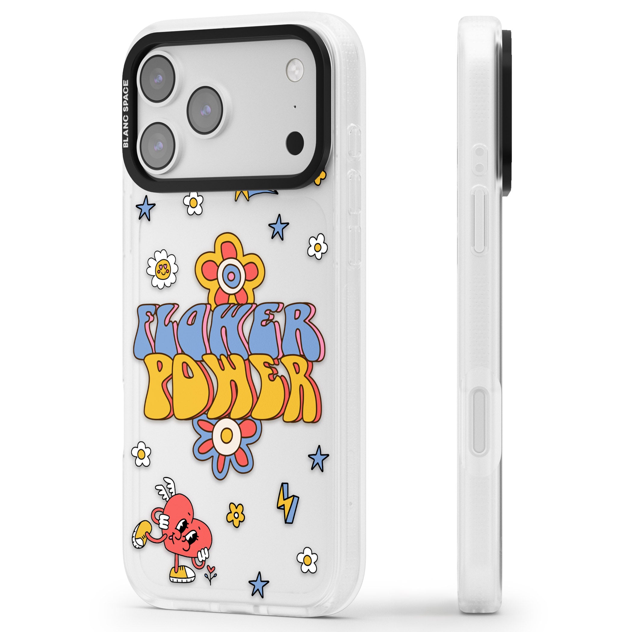 Flower Power iPhone 17 Pro Max Impact Air Clear Phone Case Side Profile