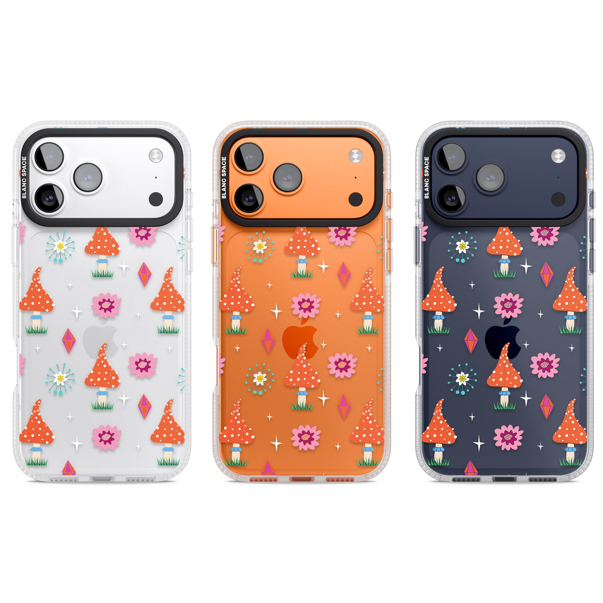 Boho Celestial Mushroom Crystal iPhone 17 Pro Impact Air Clear Phone Case APT Impact Protection