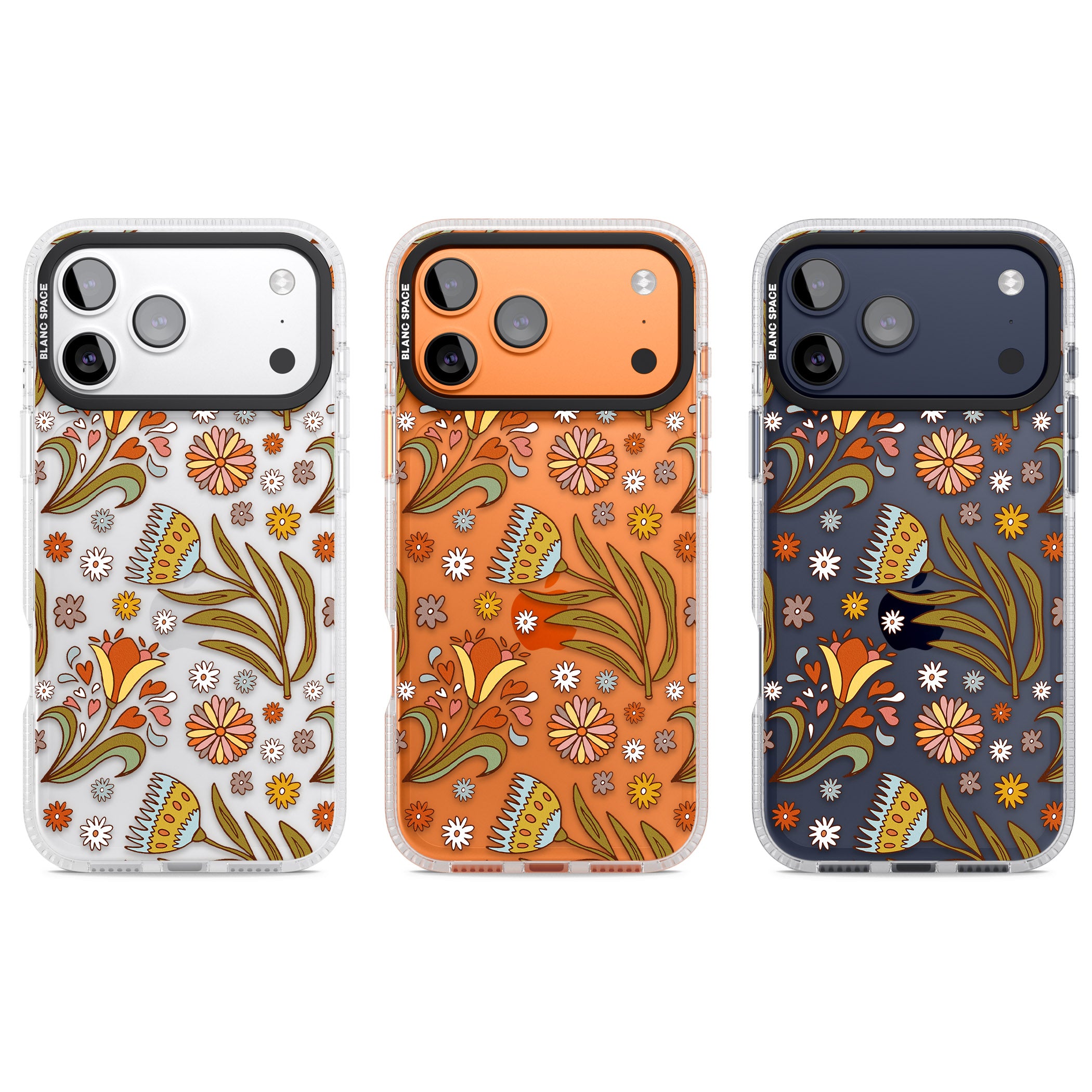 Boho Celestial Wildflower iPhone 17 Pro Impact Air Clear Phone Case APT Impact Protection