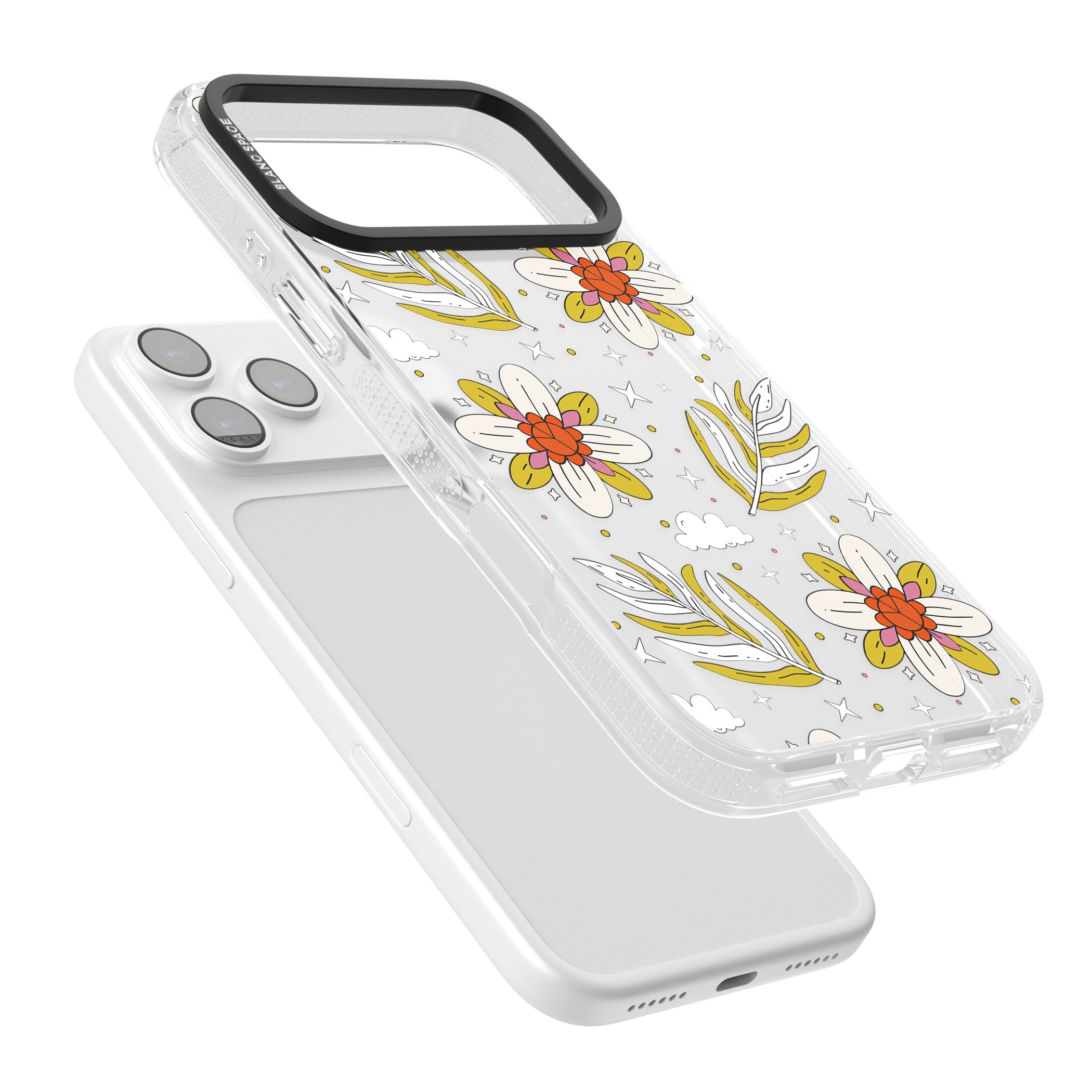Boho Celestial Floral Dream iPhone 17 Pro Max Impact Air Clear Phone Case Colours