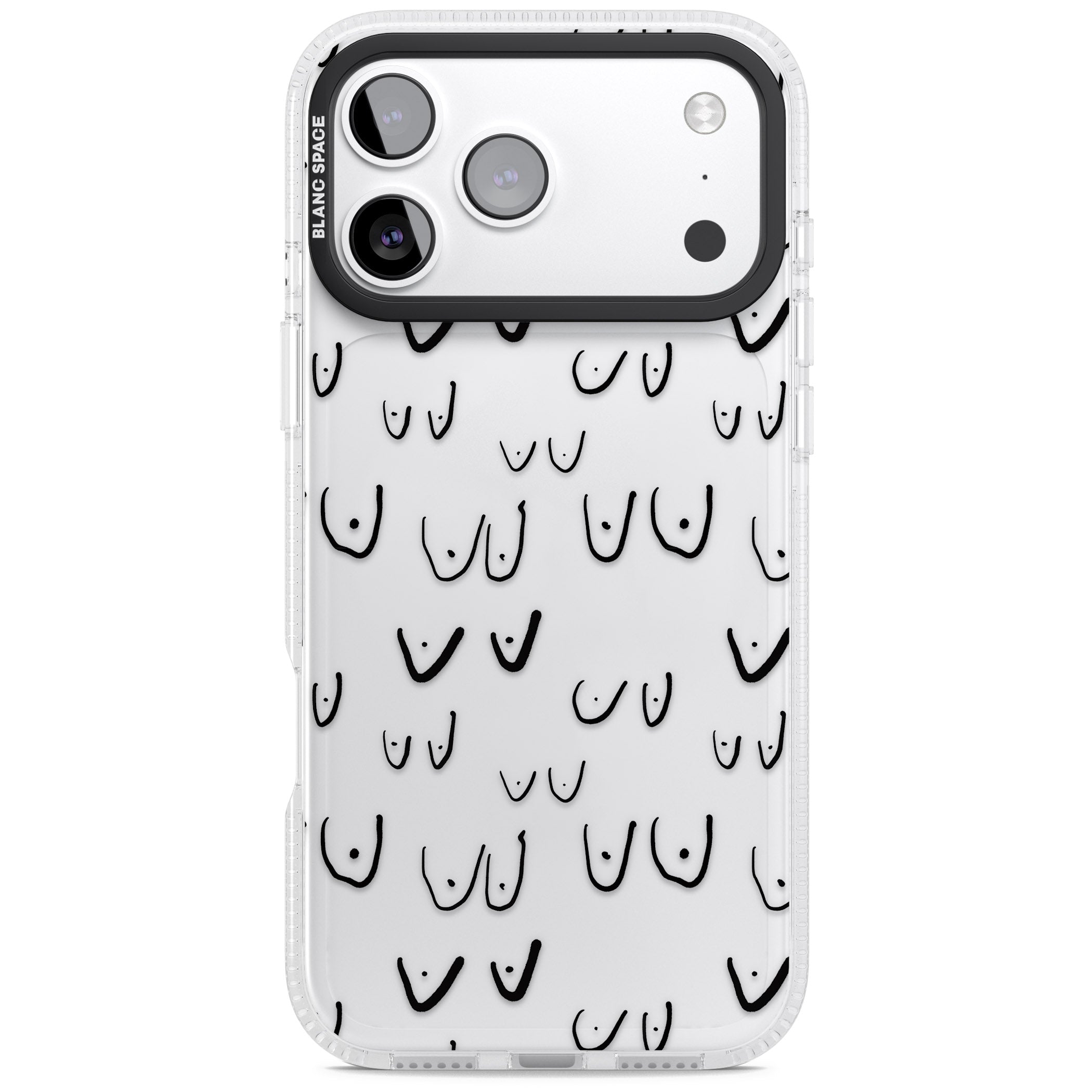 Boob Pattern (Black) iPhone 17 Pro Max Impact Air Clear Phone Case