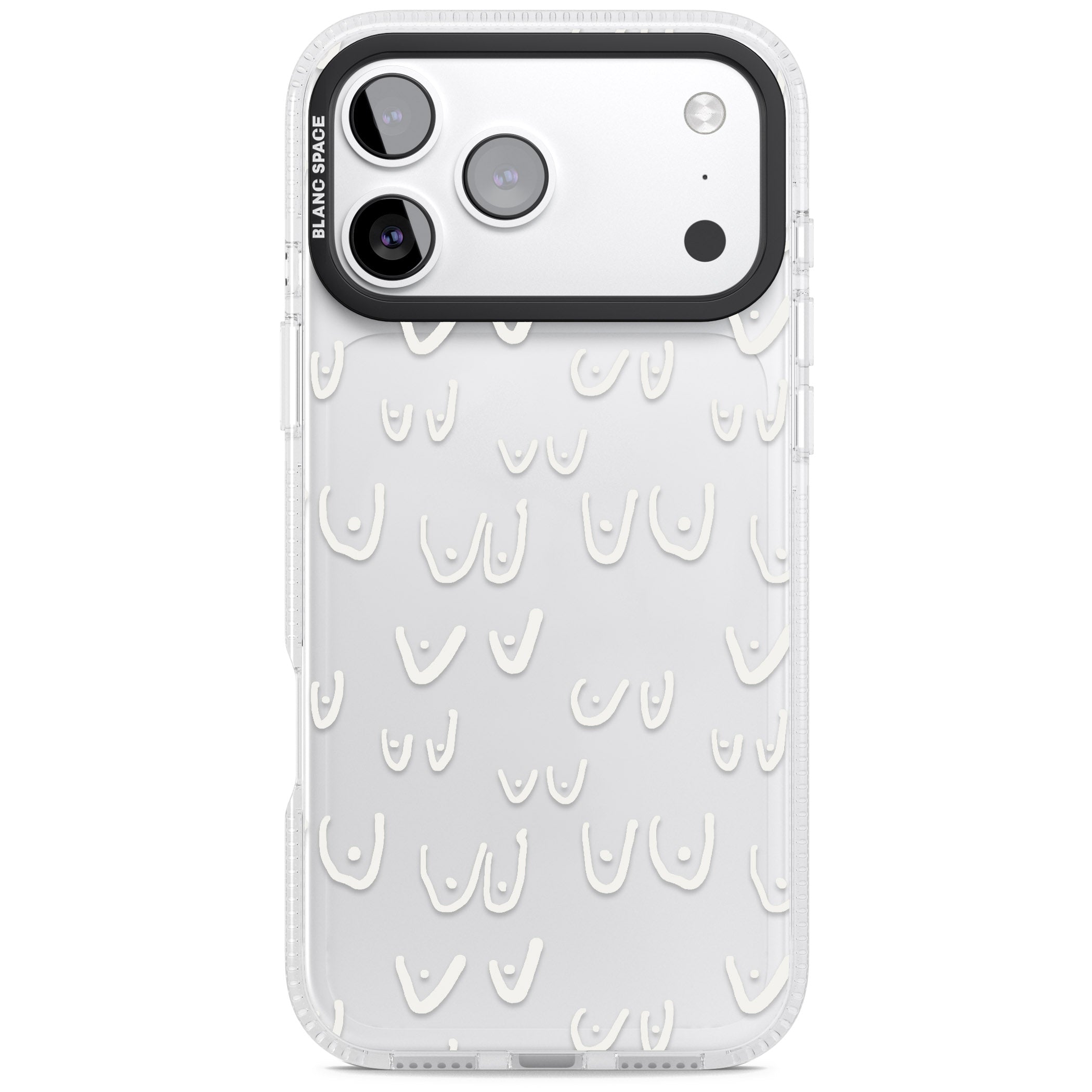 Boob Pattern (White) iPhone 17 Pro Max Impact Air Clear Phone Case