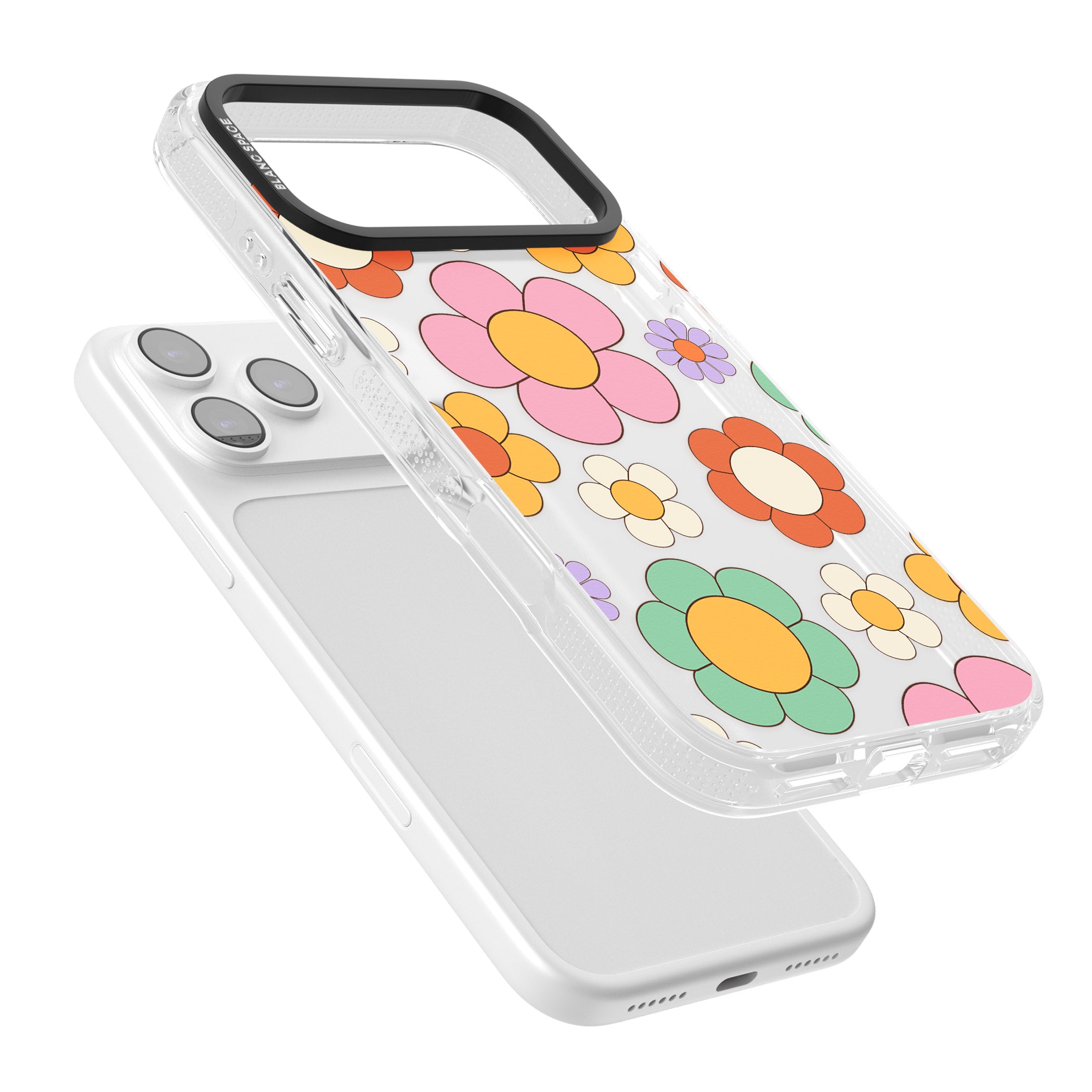 Groovy Blossoms iPhone 17 Pro Max Impact Air Clear Phone Case Colours