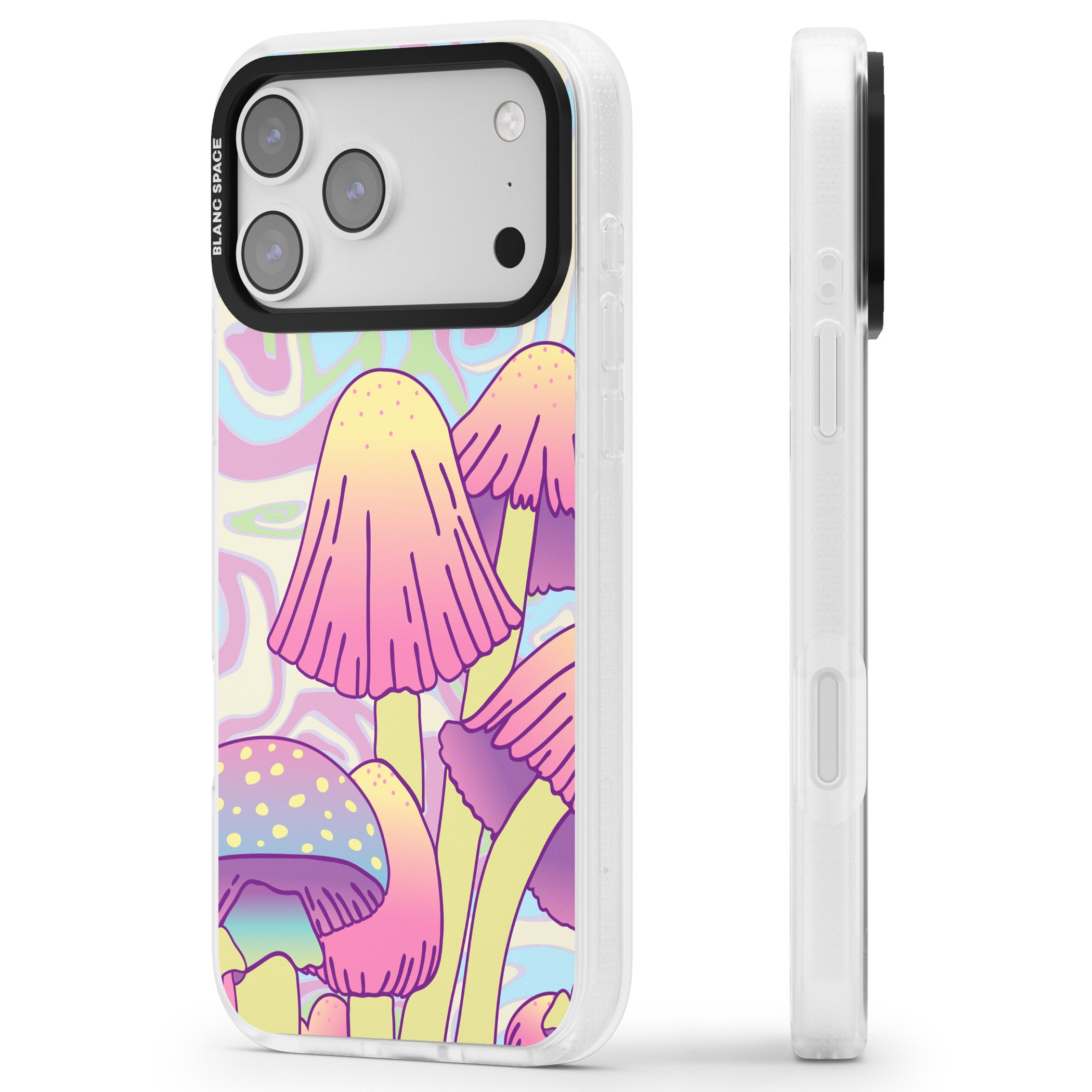 Shroomin' iPhone 17 Pro Max Impact Air Clear Phone Case Side Profile