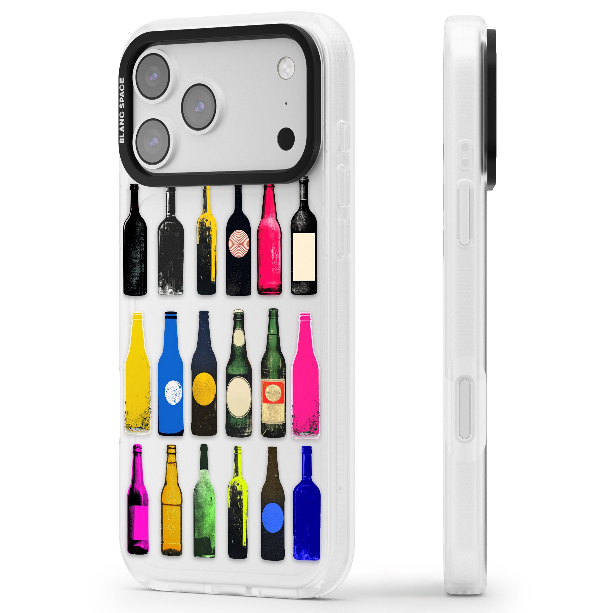 Glass Bottles iPhone 17 Pro Max Impact Air Clear Phone Case Side Profile