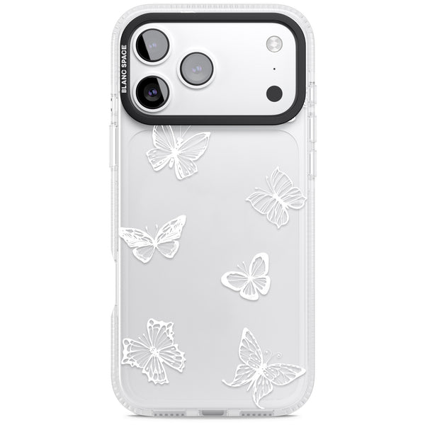 White Butterfly Line Pattern