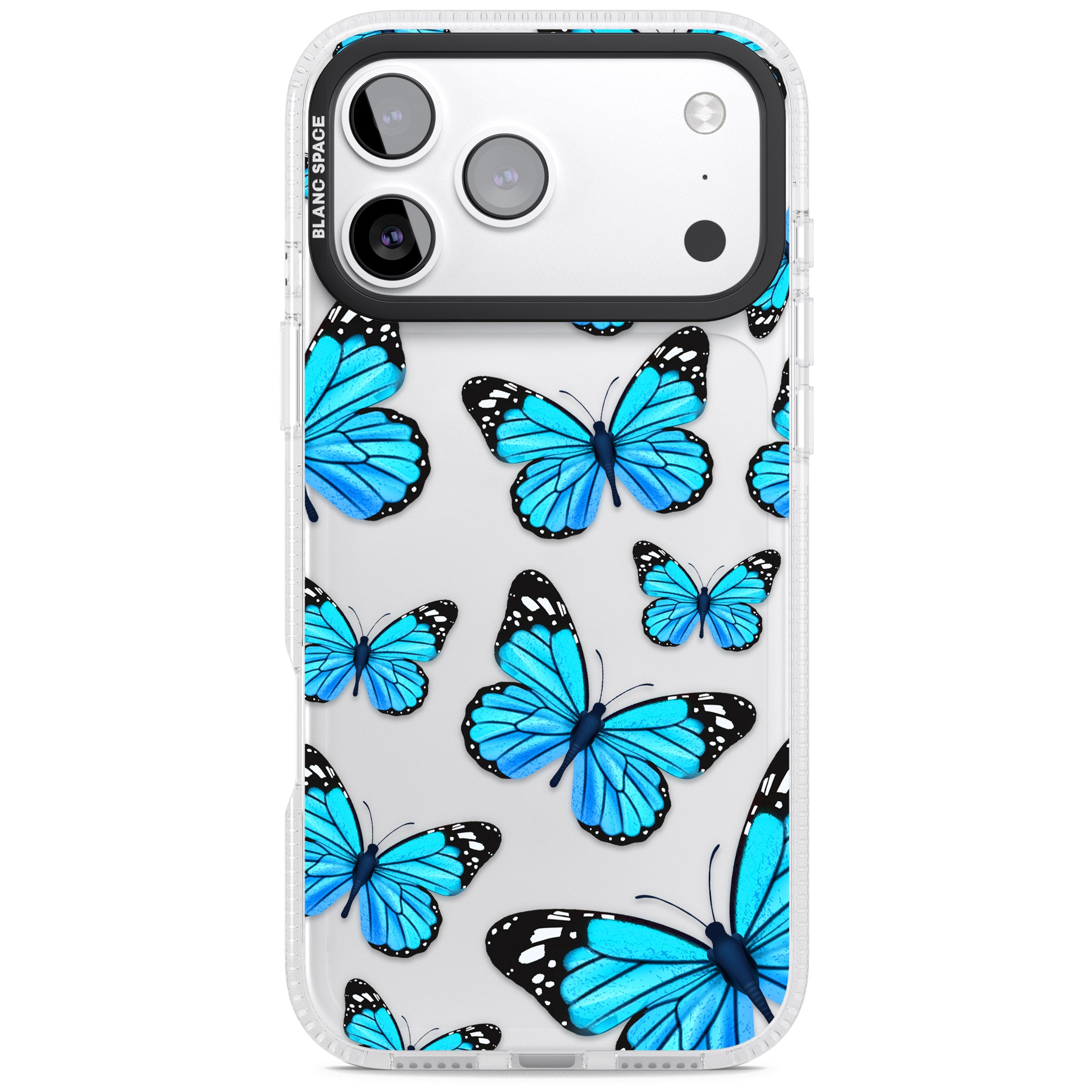 Blue Butterflies iPhone 17 Pro Max Impact Air Clear Phone Case