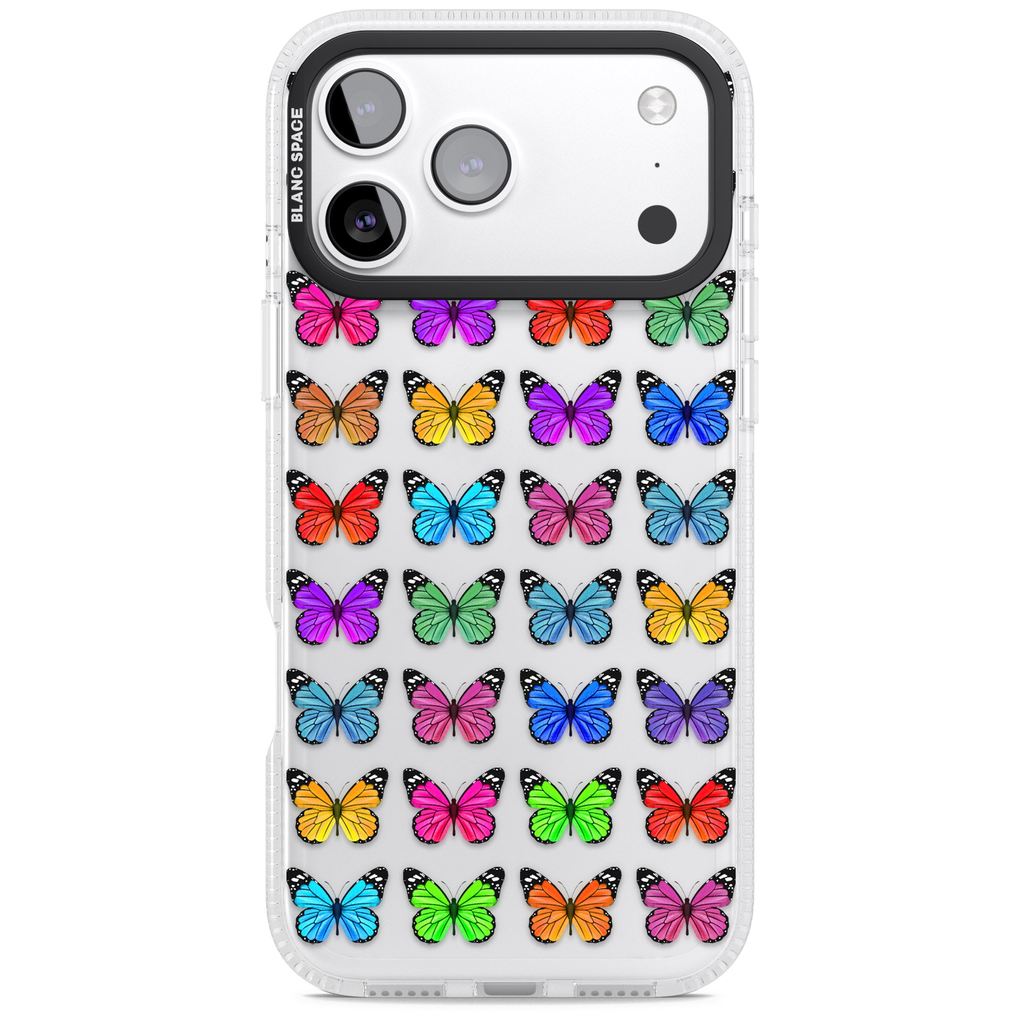 Colourful Butterfly Pattern iPhone 17 Pro Max Impact Air Clear Phone Case