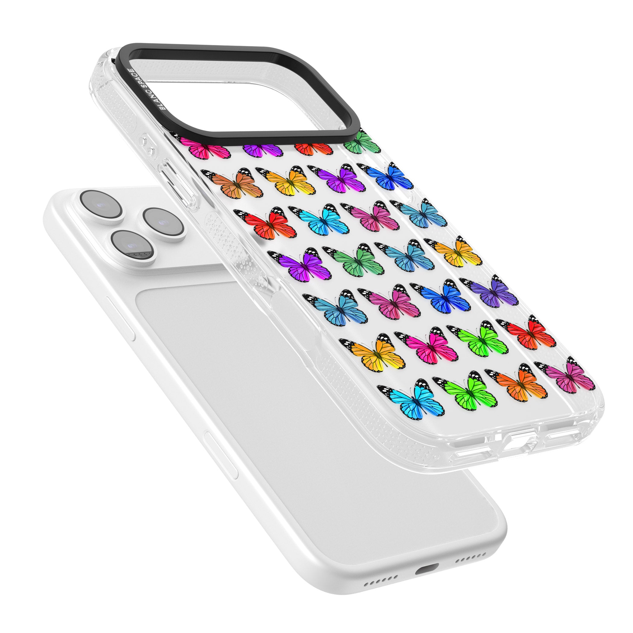 Colourful Butterfly Pattern iPhone 17 Pro Max Impact Air Clear Phone Case Colours