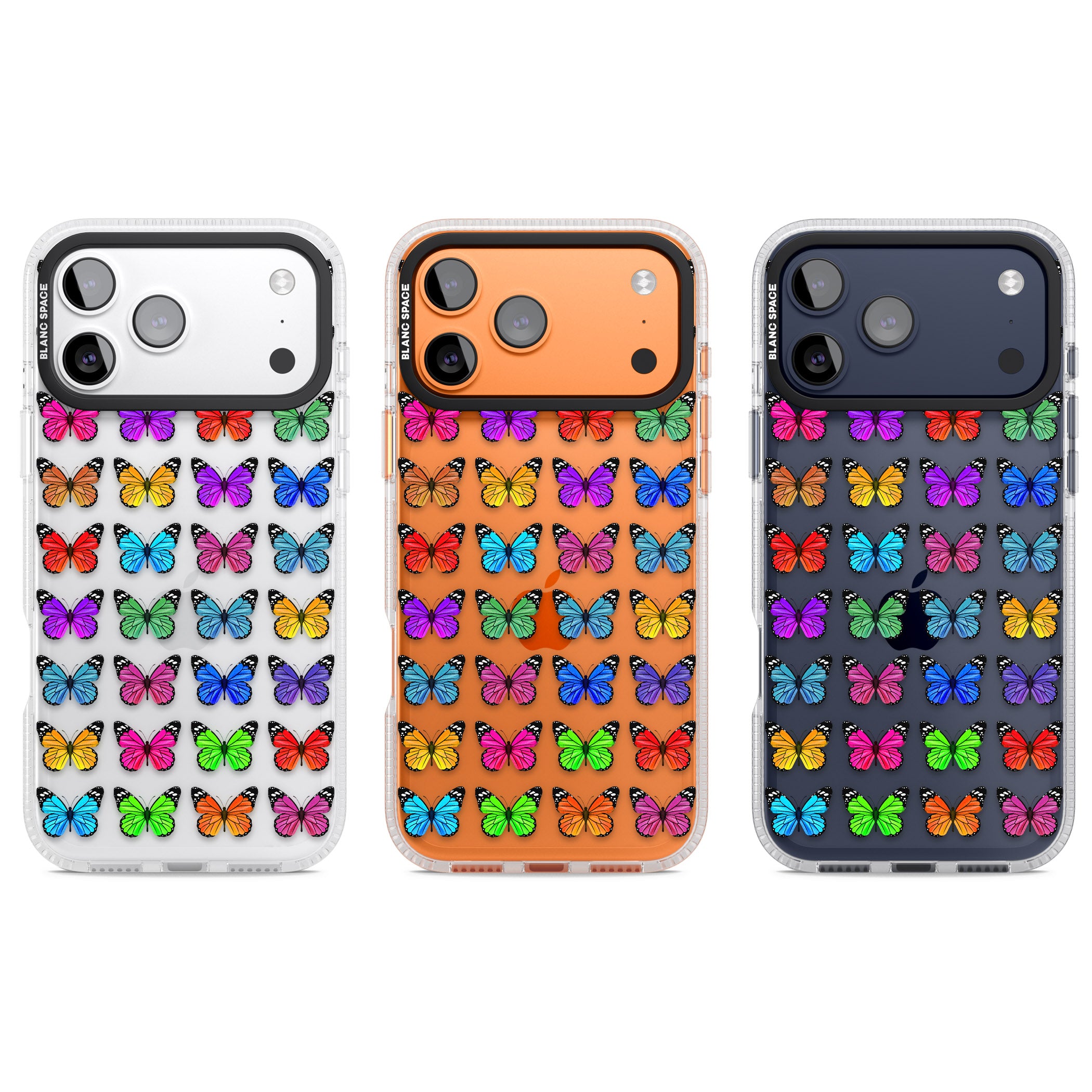 Colourful Butterfly Pattern iPhone 17 Pro Impact Air Clear Phone Case APT Impact Protection