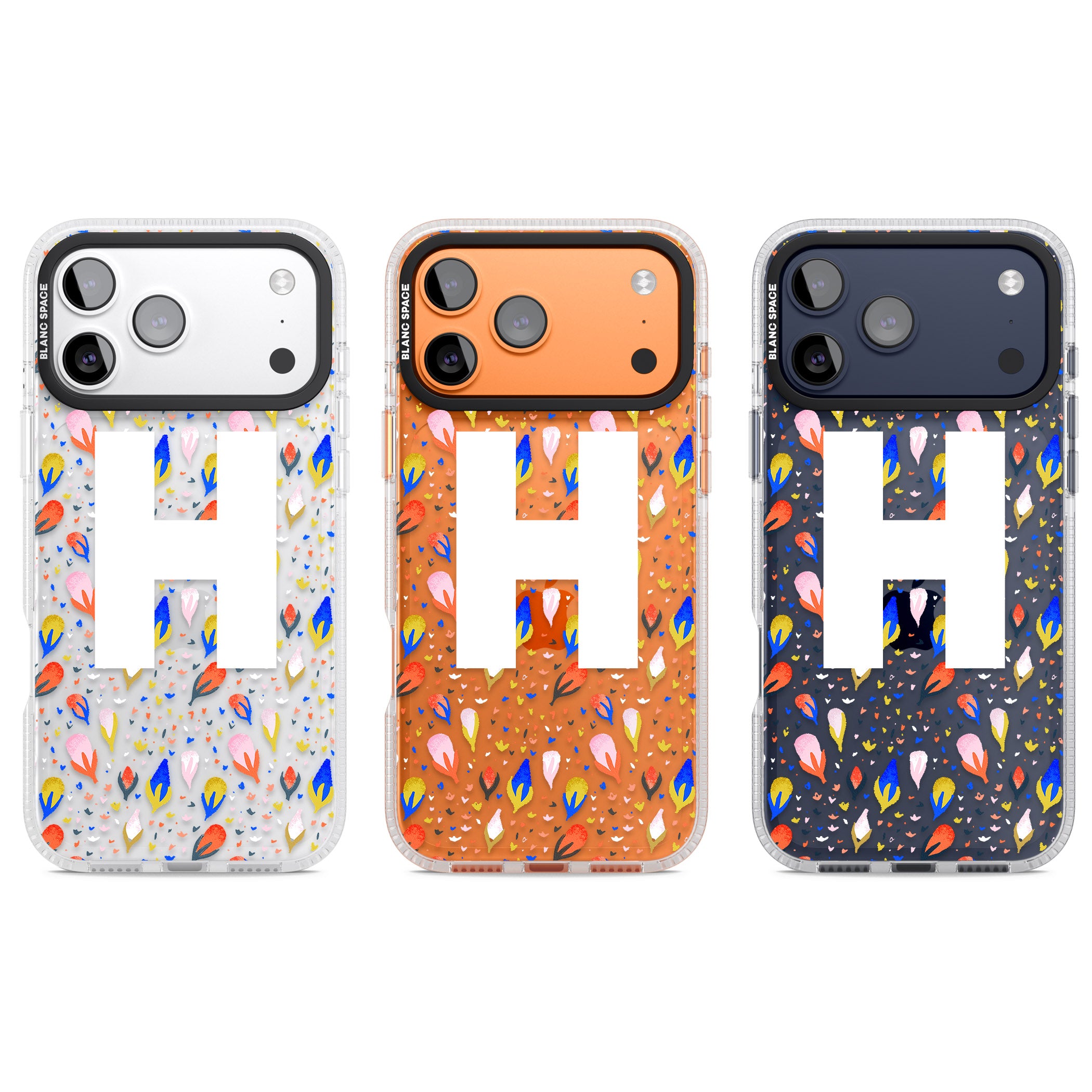 Personalised Abstract Floral Initial iPhone 17 Pro Impact Air Clear Phone Case APT Impact Protection