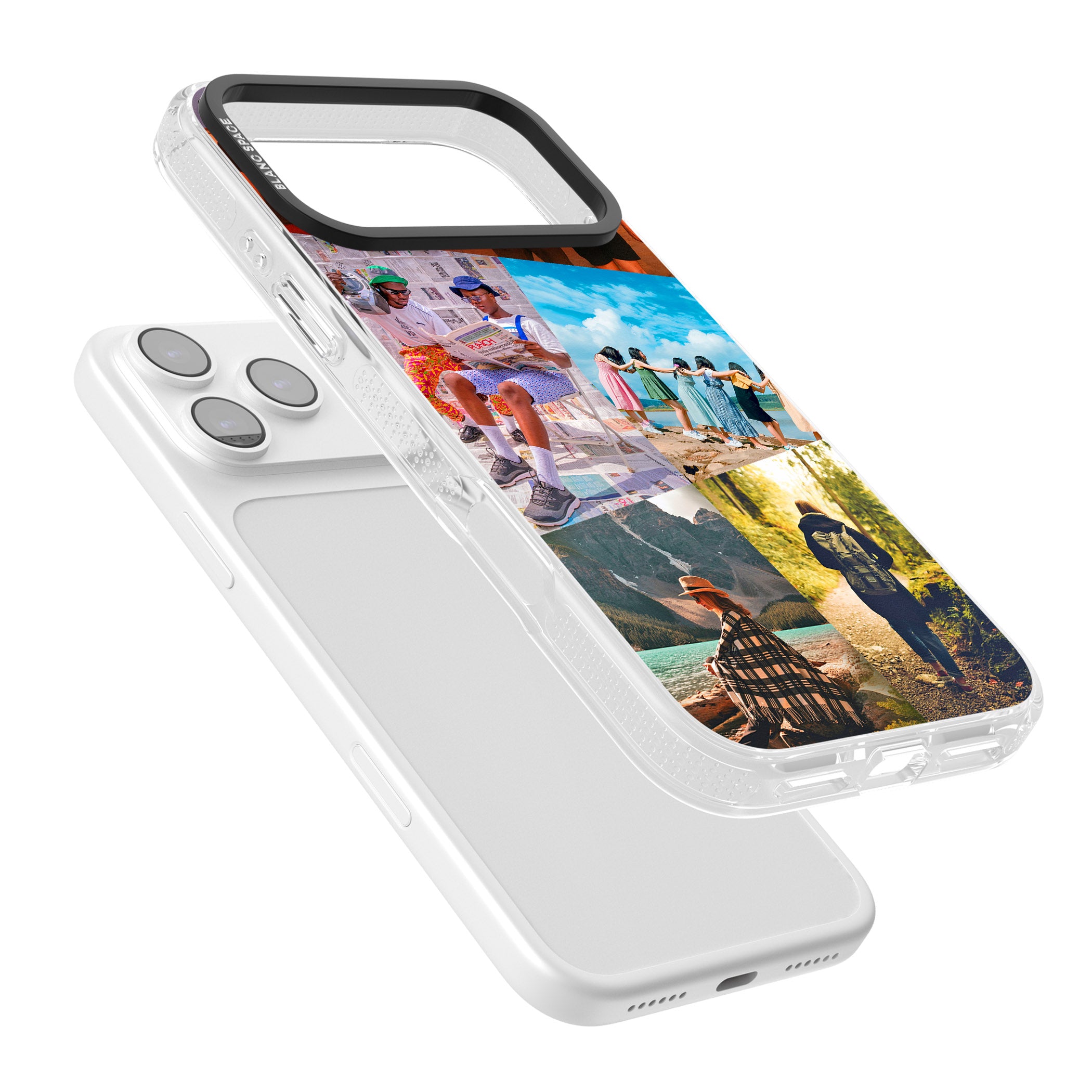 Personalised Abstract Photo Grid iPhone 17 Pro Max Impact Air Clear Phone Case Colours