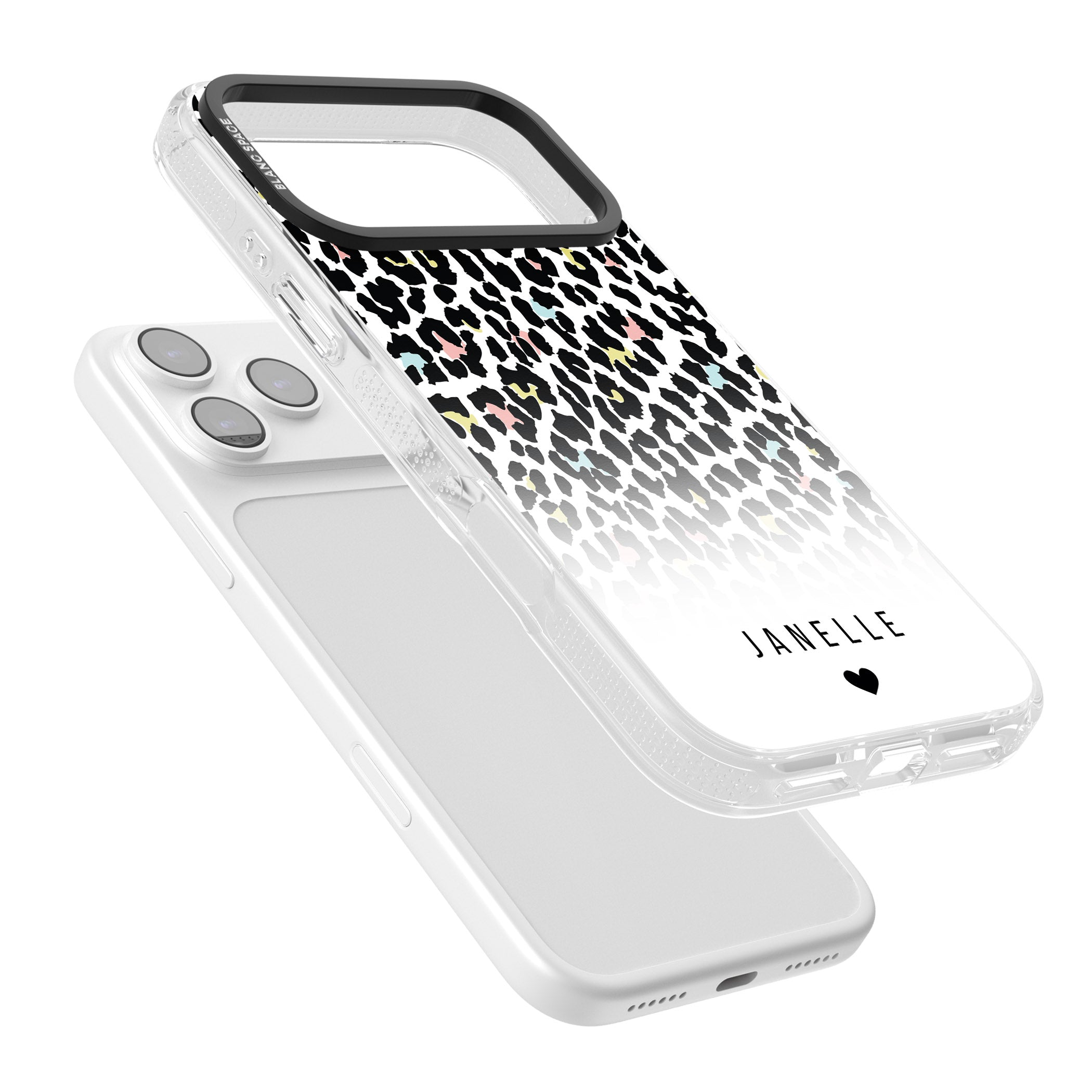 Personalised Pastel Leopard iPhone 17 Pro Max Impact Air Clear Phone Case Colours