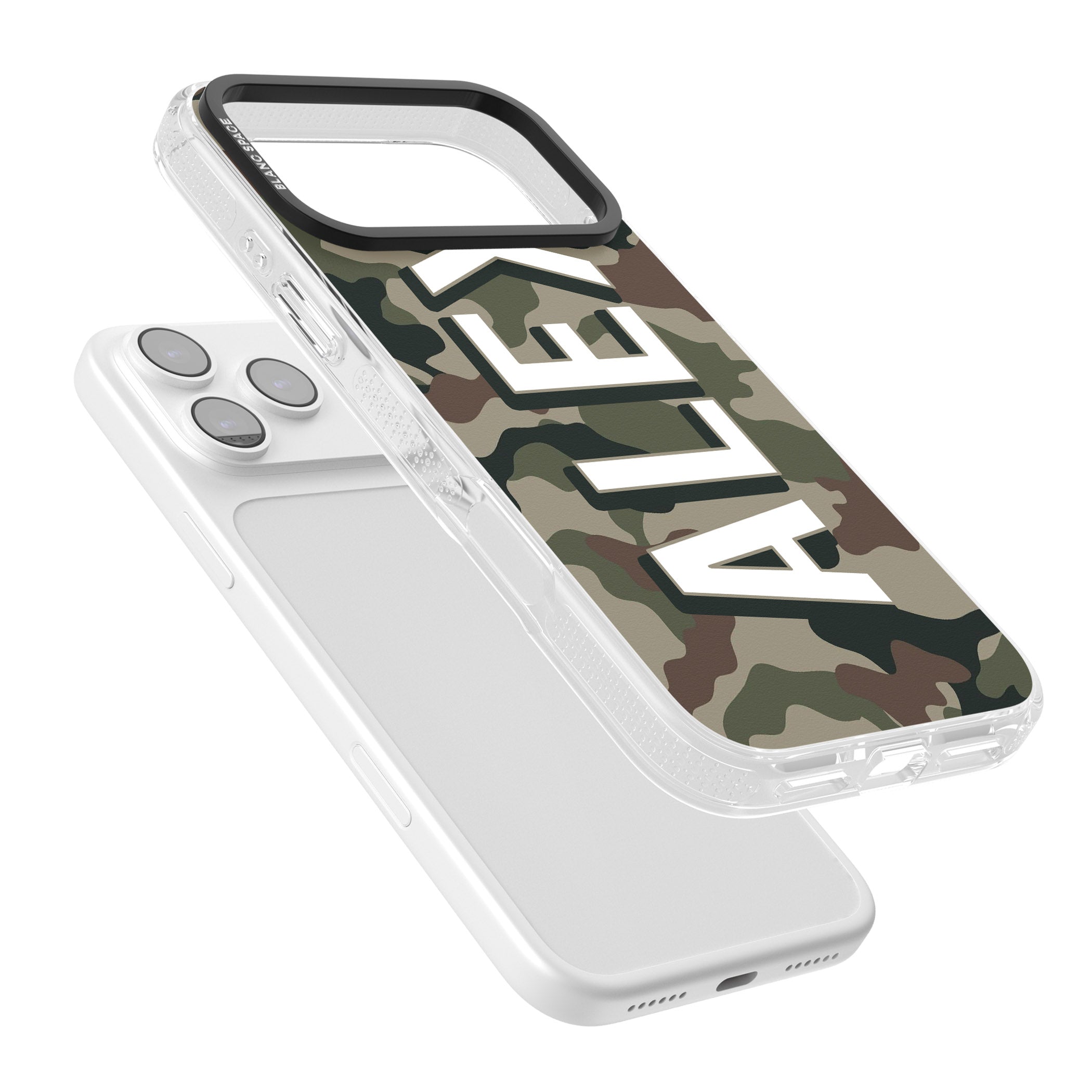 Personalised Classic Green Camo iPhone 17 Pro Max Impact Air Clear Phone Case Colours
