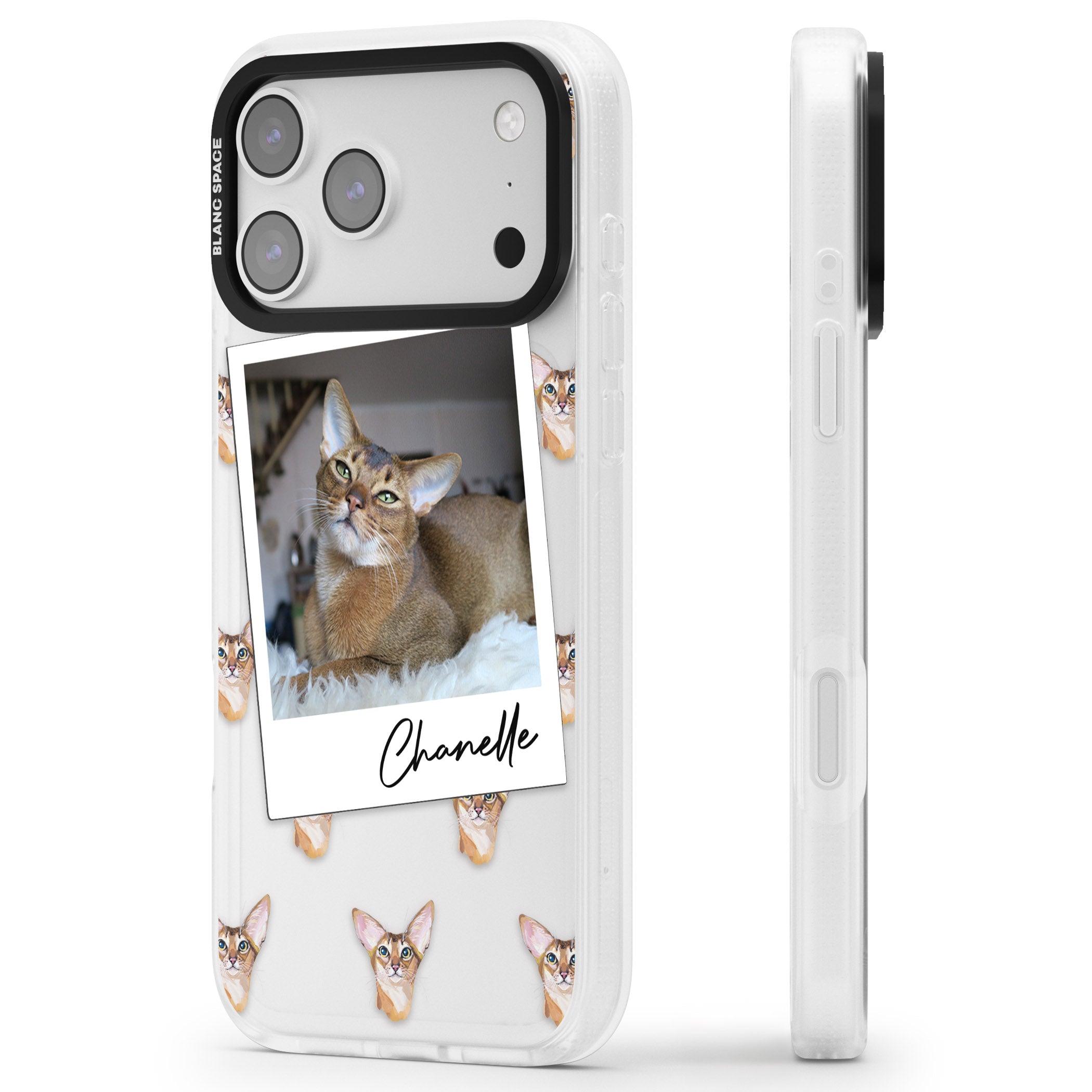 Personalised Abyssinian Cat Photo iPhone 17 Pro Max Impact Air Clear Phone Case Side Profile