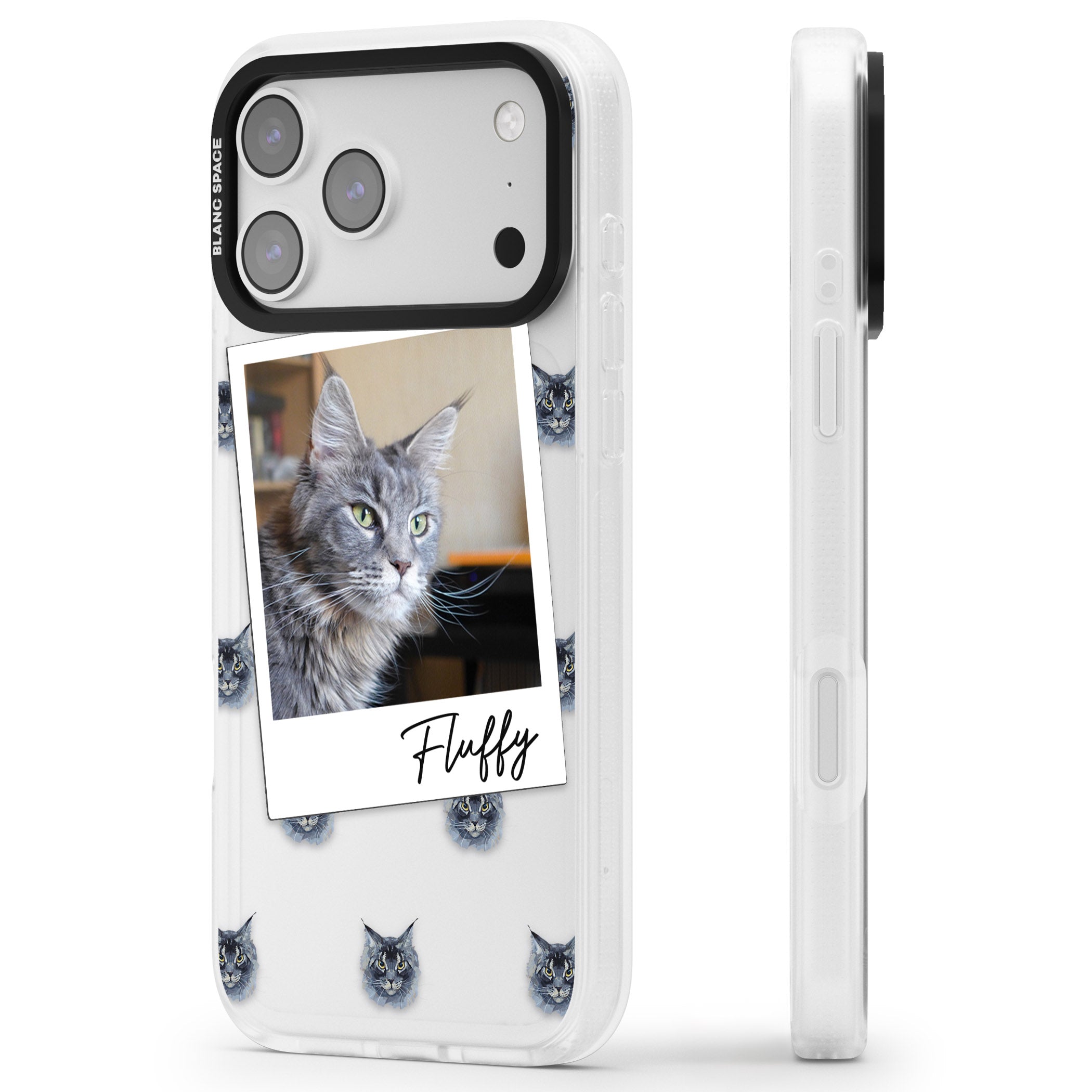 Personalised Maine Coon Photo iPhone 17 Pro Max Impact Air Clear Phone Case Side Profile
