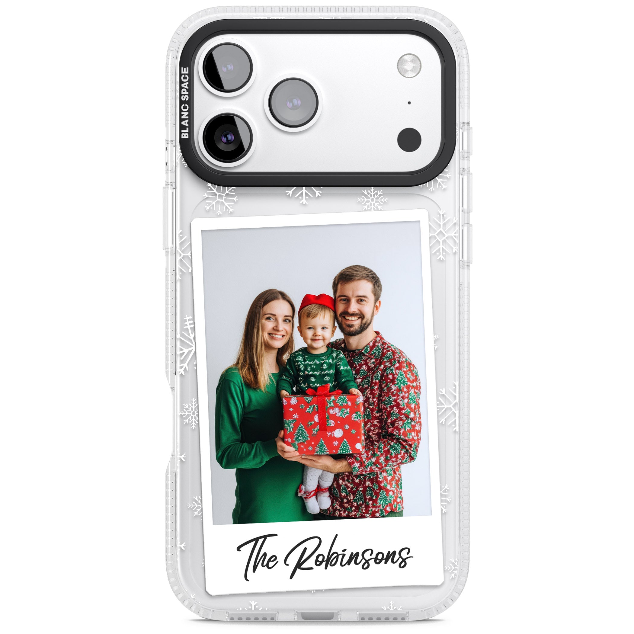 Personalised Snowflake Photo iPhone 17 Pro Max Impact Air Clear Phone Case