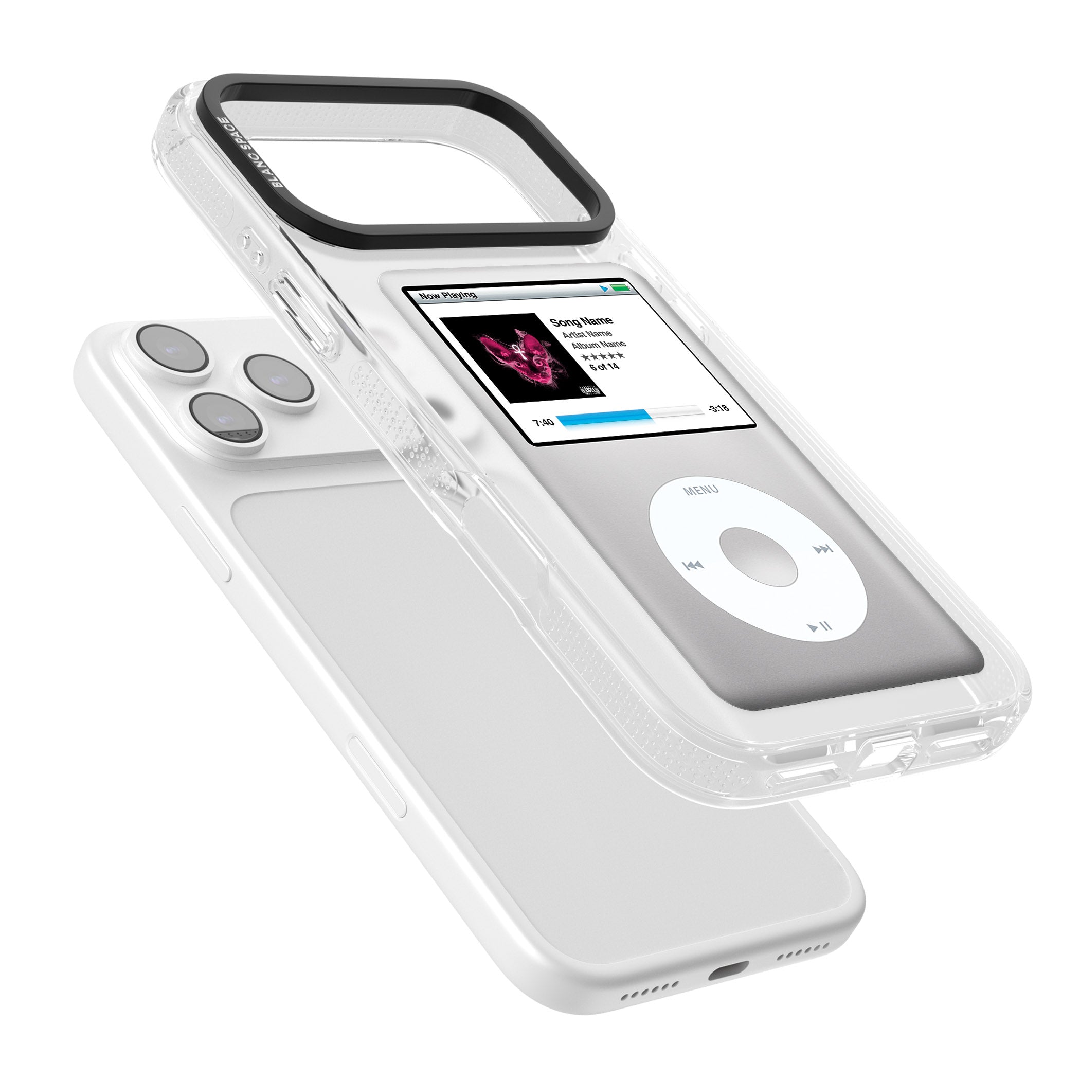 Personalised Classic Ipod iPhone 17 Pro Max Impact Air Clear Phone Case Colours