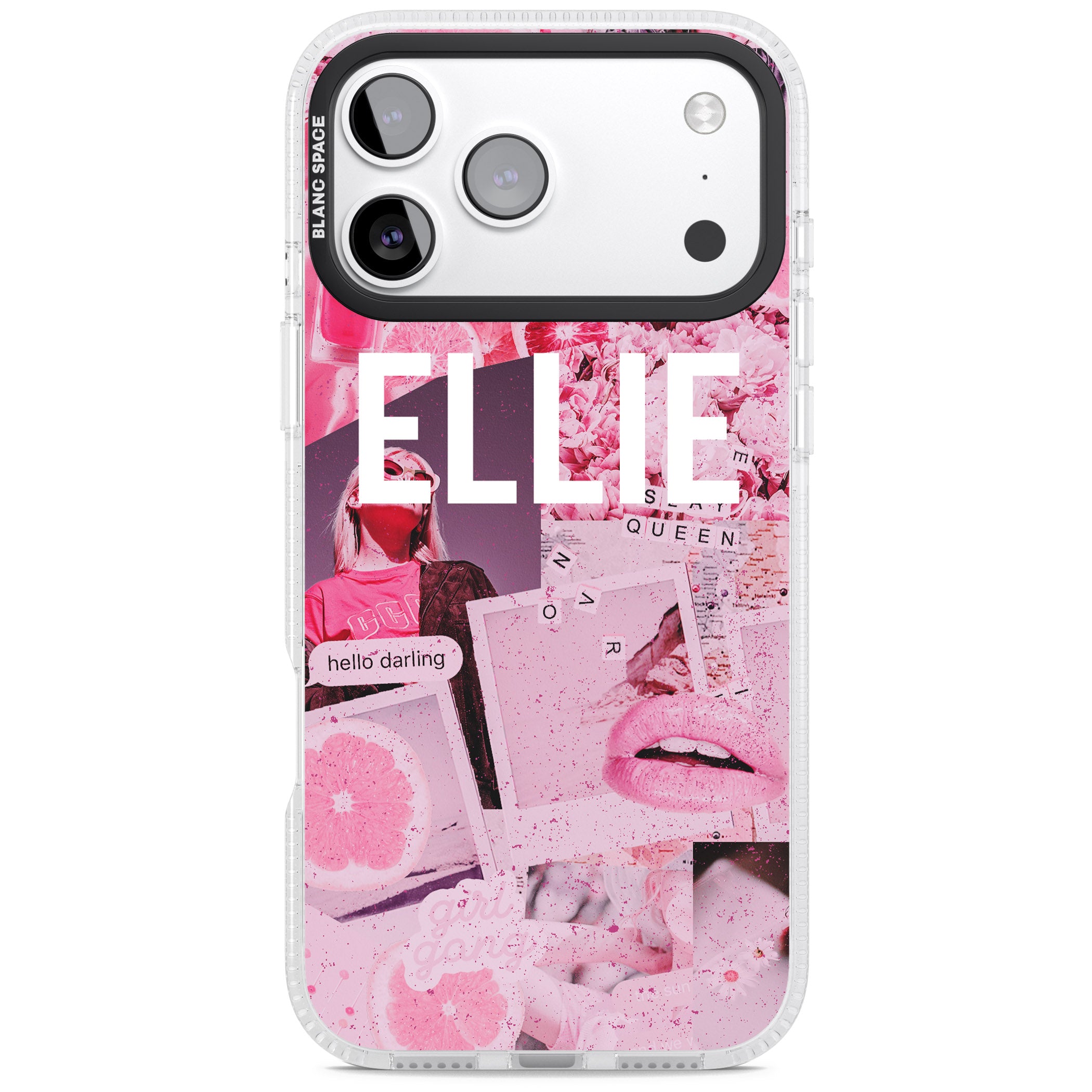 Personalised Sweet Pink Collage iPhone 17 Pro Max Impact Air Clear Phone Case